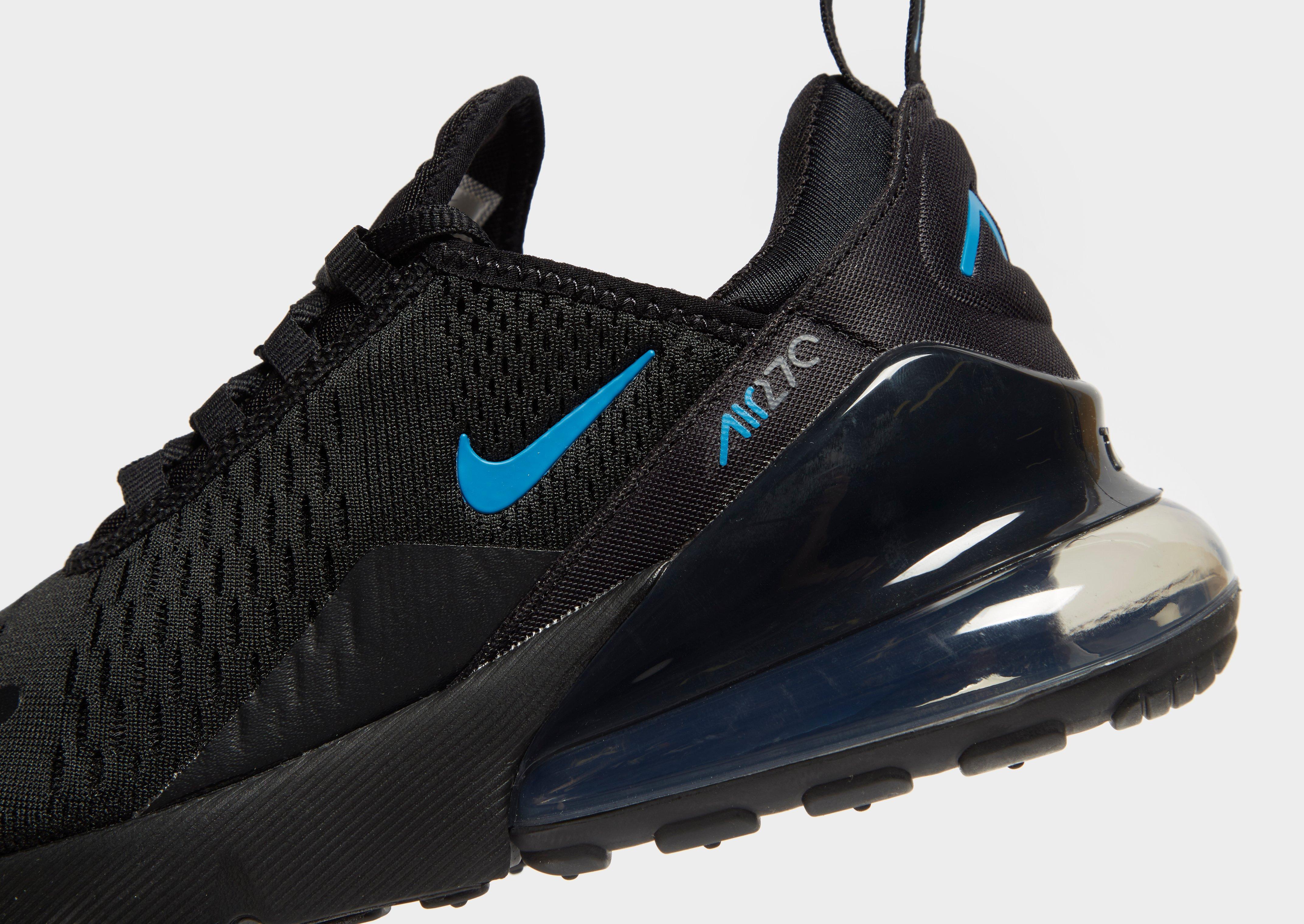 nike air max 270 black with blue tick