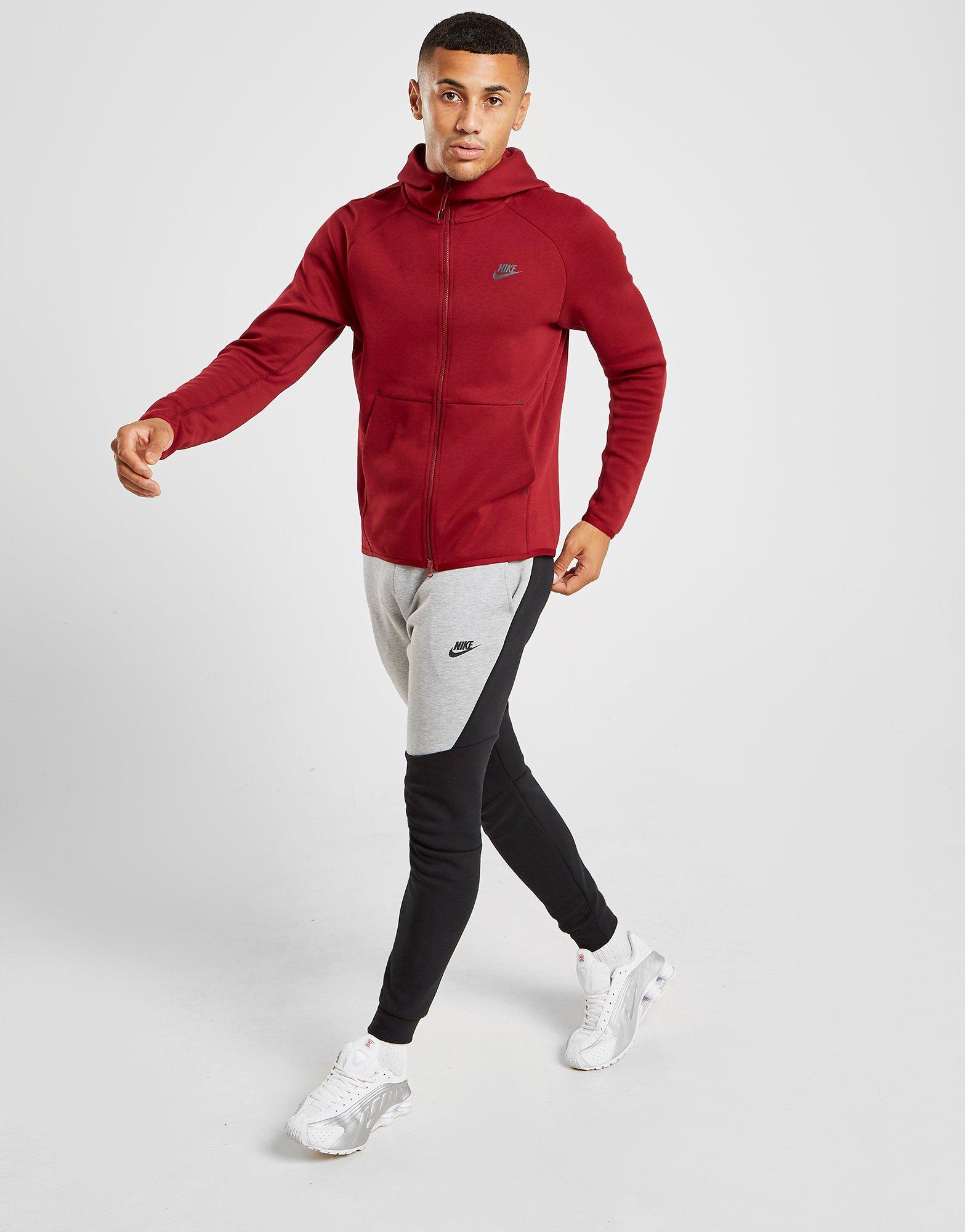 red nike tech fleece tracksuit