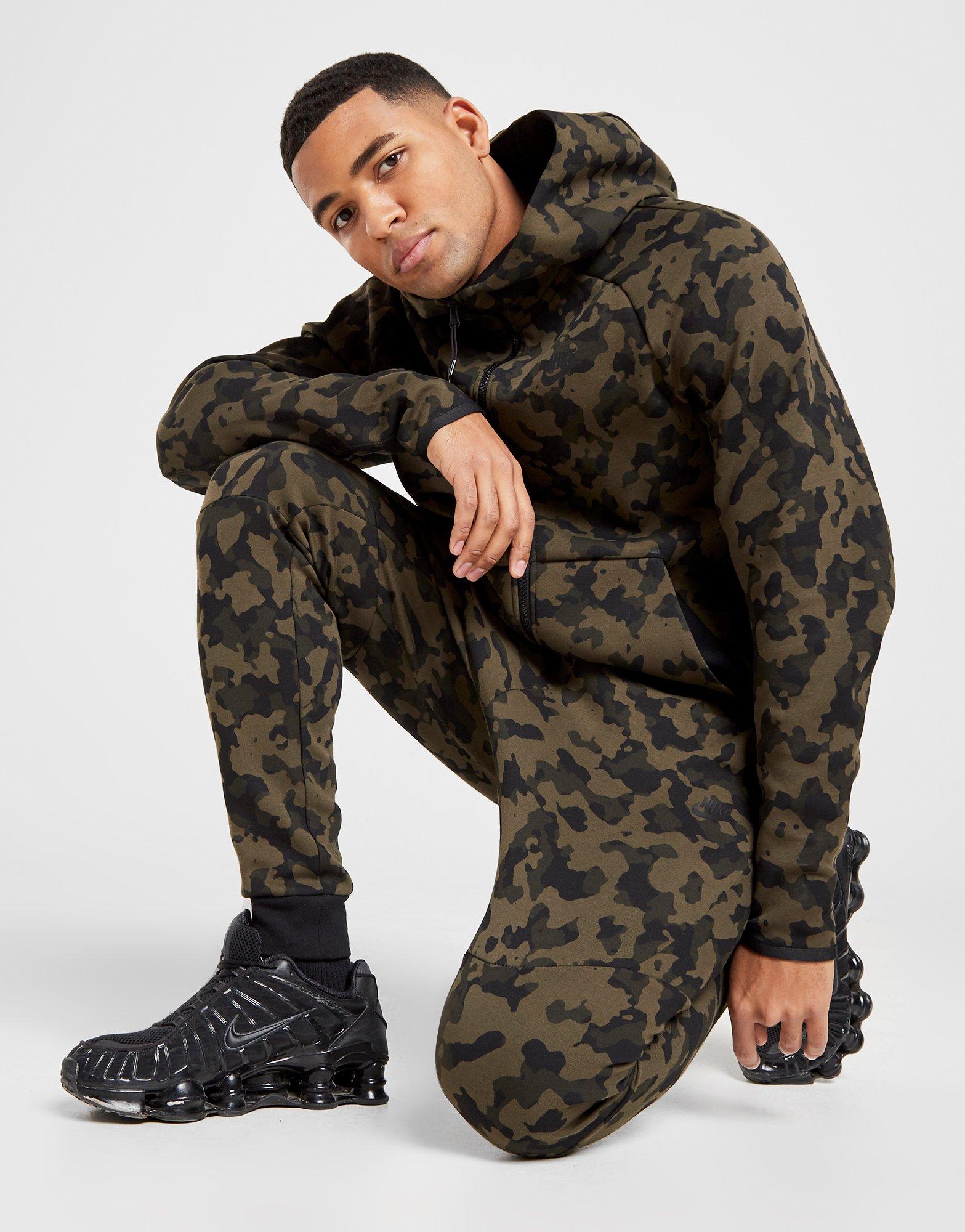 nike tech fleece hoodie olive green