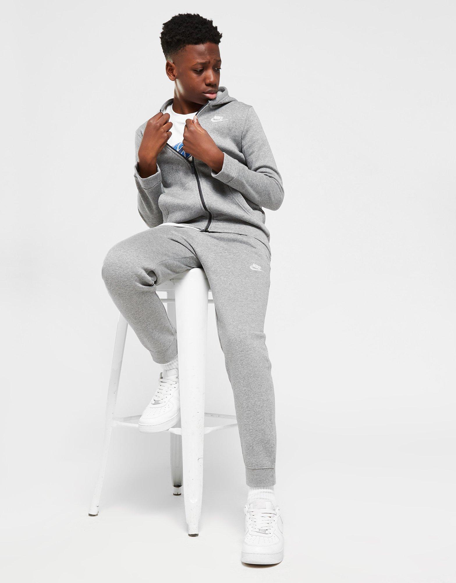 grey fleece nike tracksuit