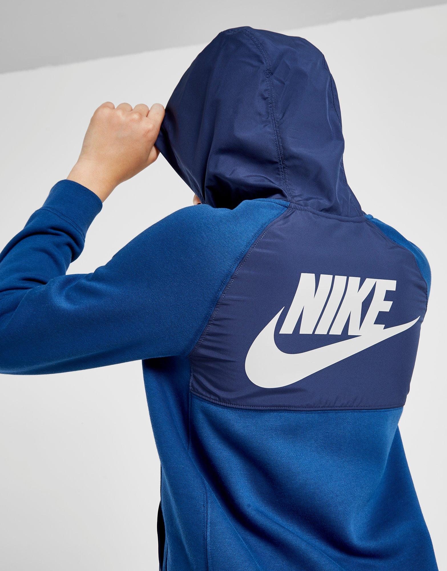 blue nike fleece hoodie