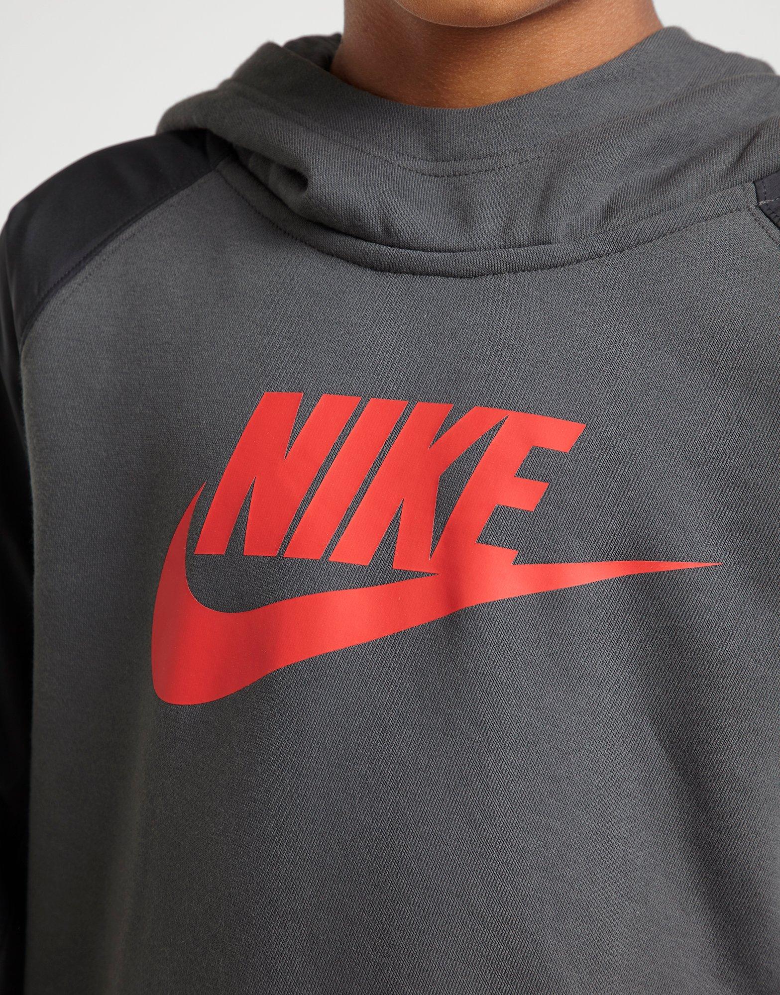 nike grey and red hoodie