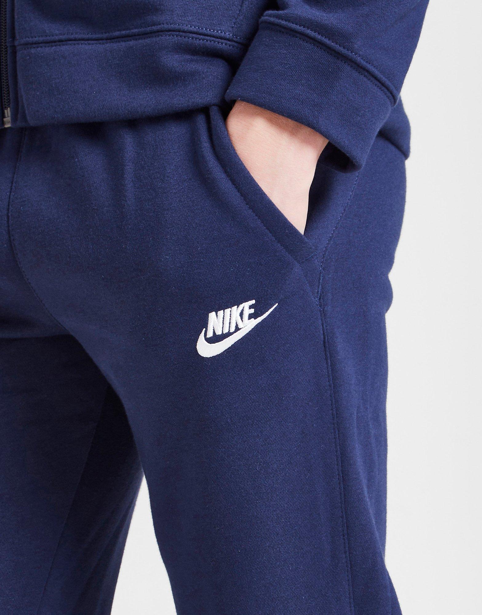 blue nike fleece tracksuit