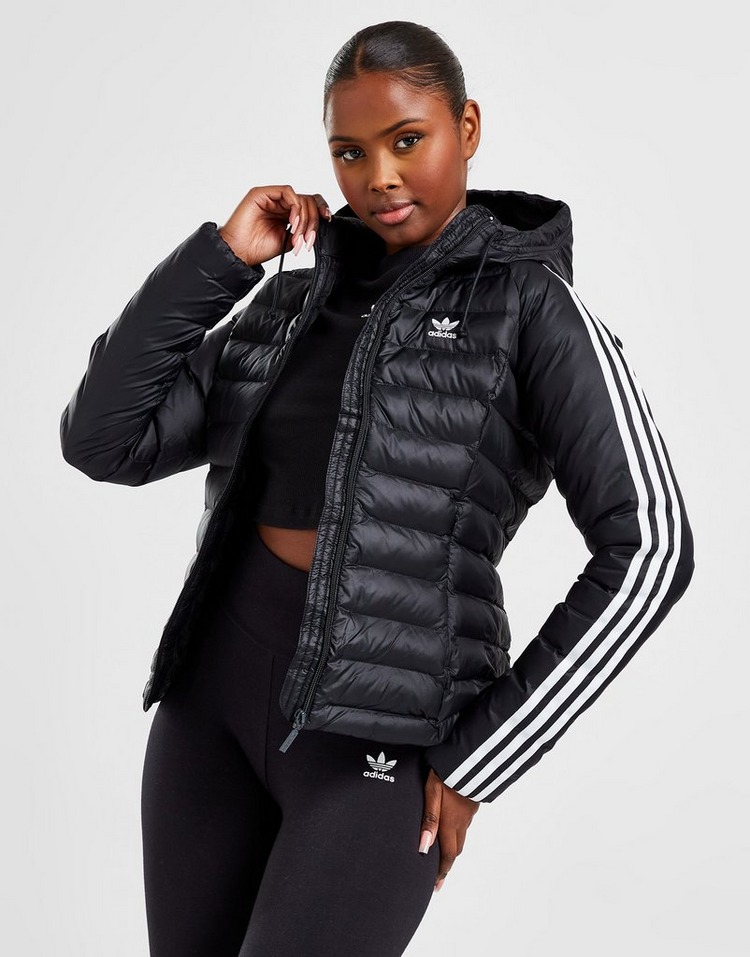 Buy Black adidas Originals 3-Stripes Slim Padded Jacket | JD Sports ...