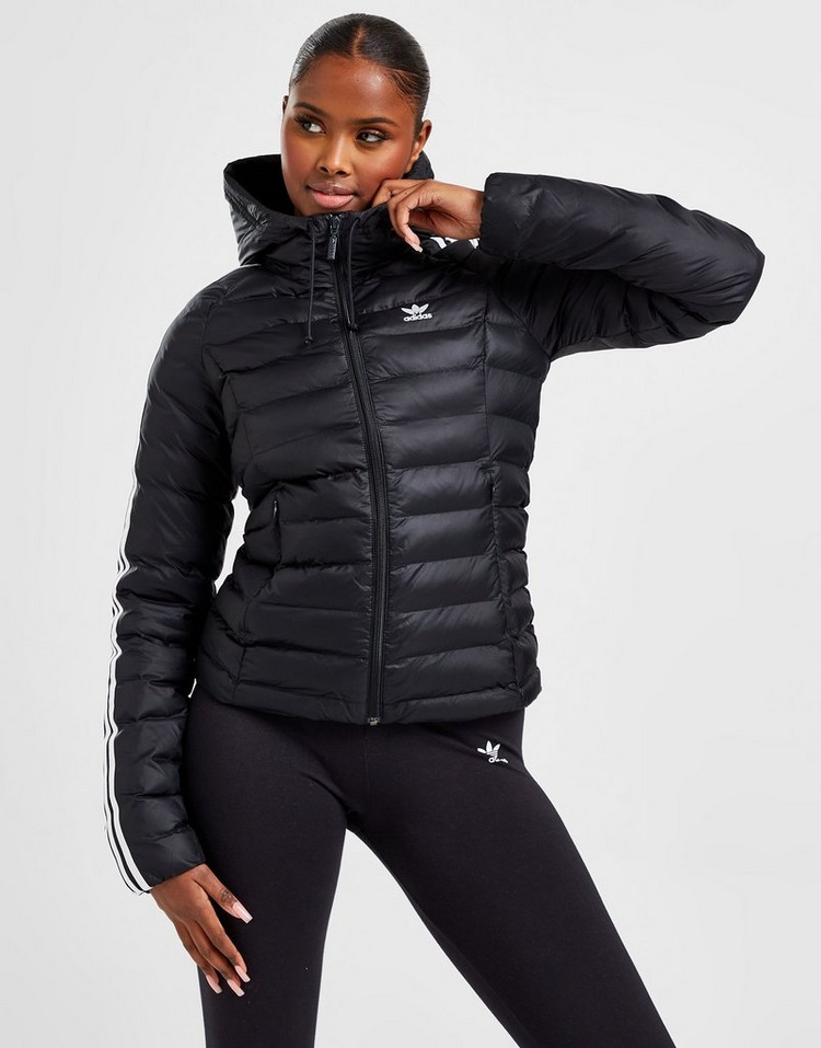 Buy Black adidas Originals 3-Stripes Slim Padded Jacket | JD Sports ...