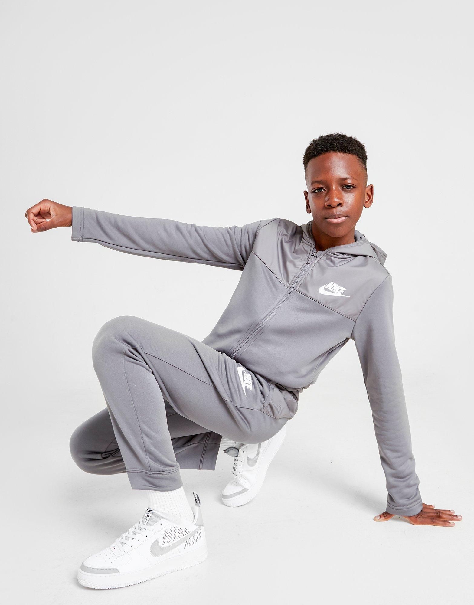 grey nike tracksuit junior