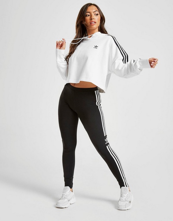 adidas originals sweat à capuche 3-rayures crop femme adidas originals sweat à capuche 3-rayures crop femme