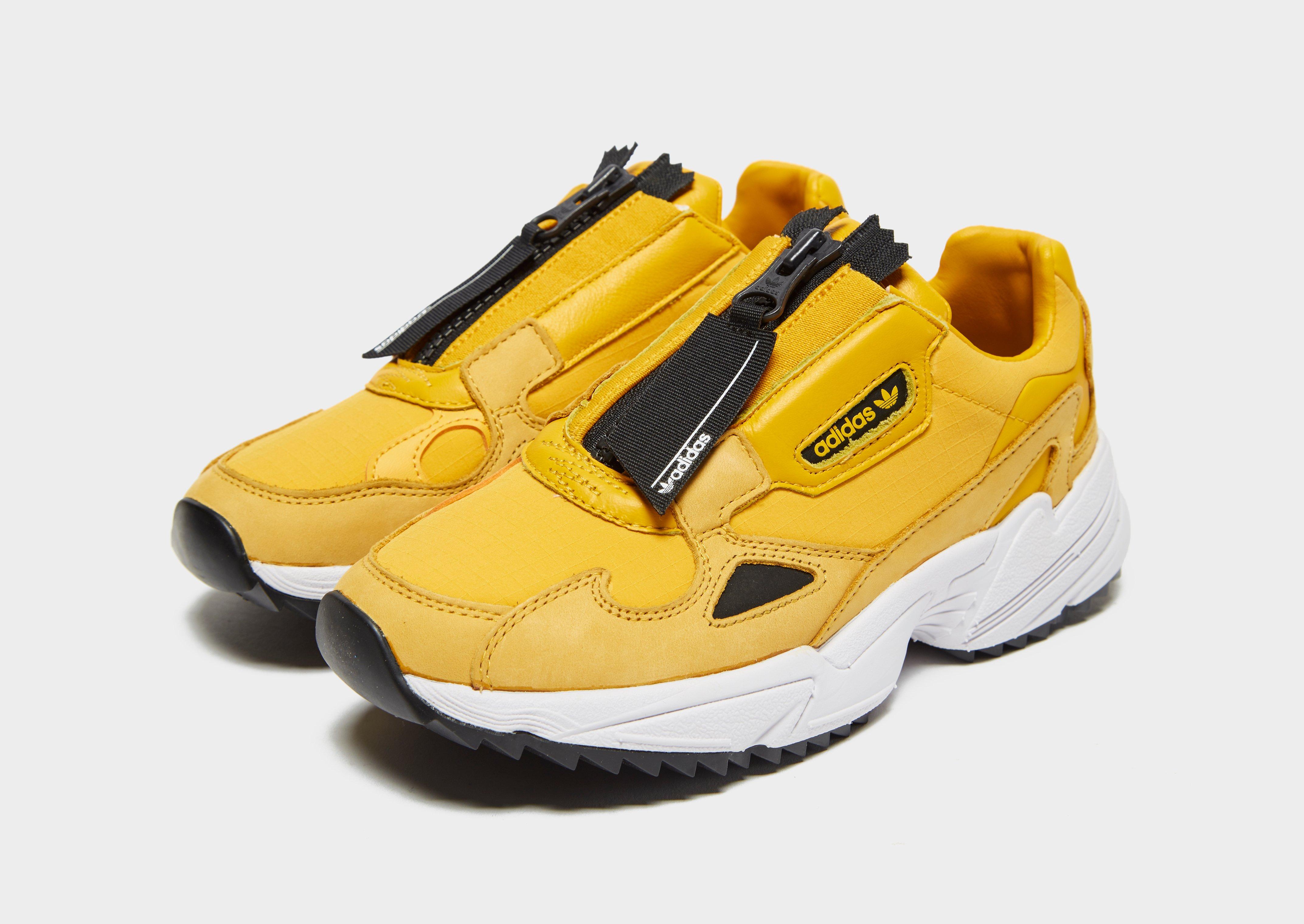 adidas yellow falcon zip trainers