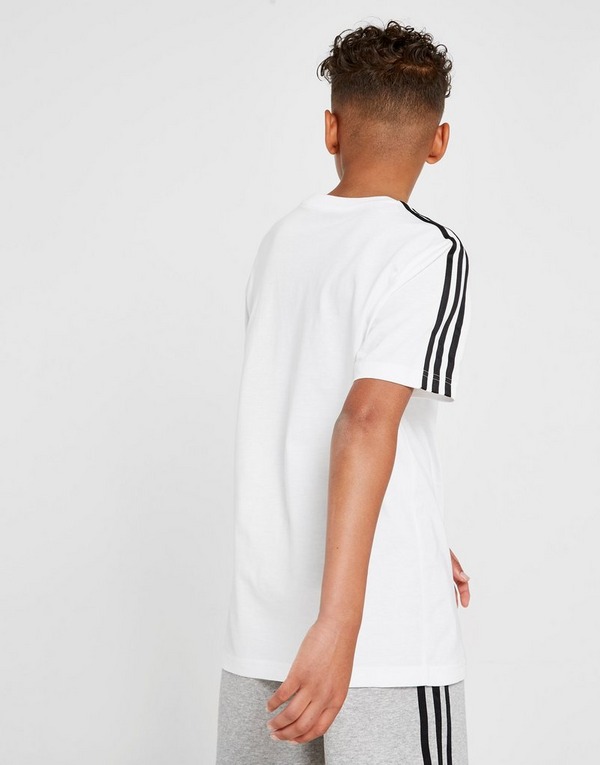 White Adidas 3 Stripes T Shirt Junior Jd Sports