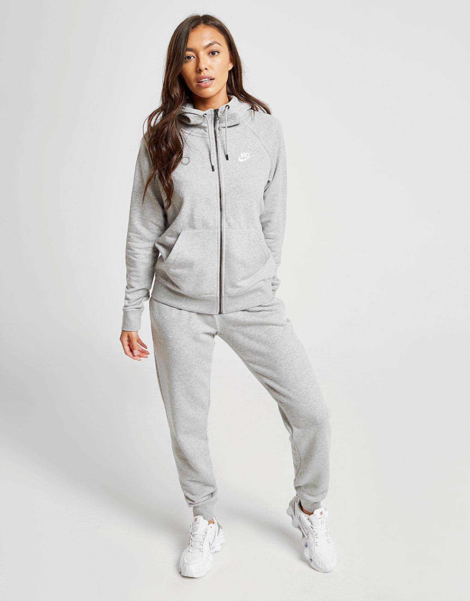 nike essential full zip hoodie grey