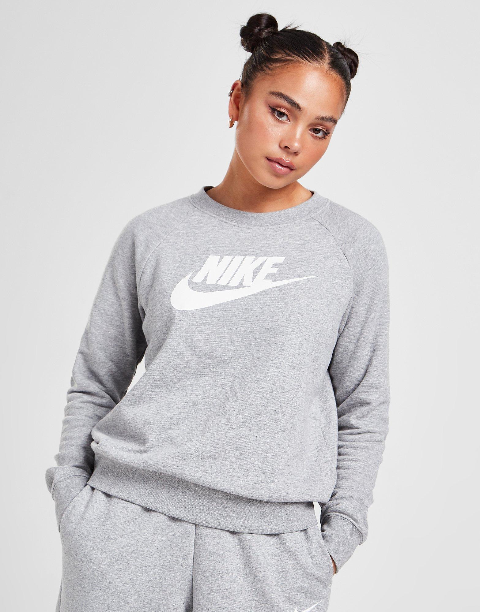 nike essential futura crew sweatshirt grey