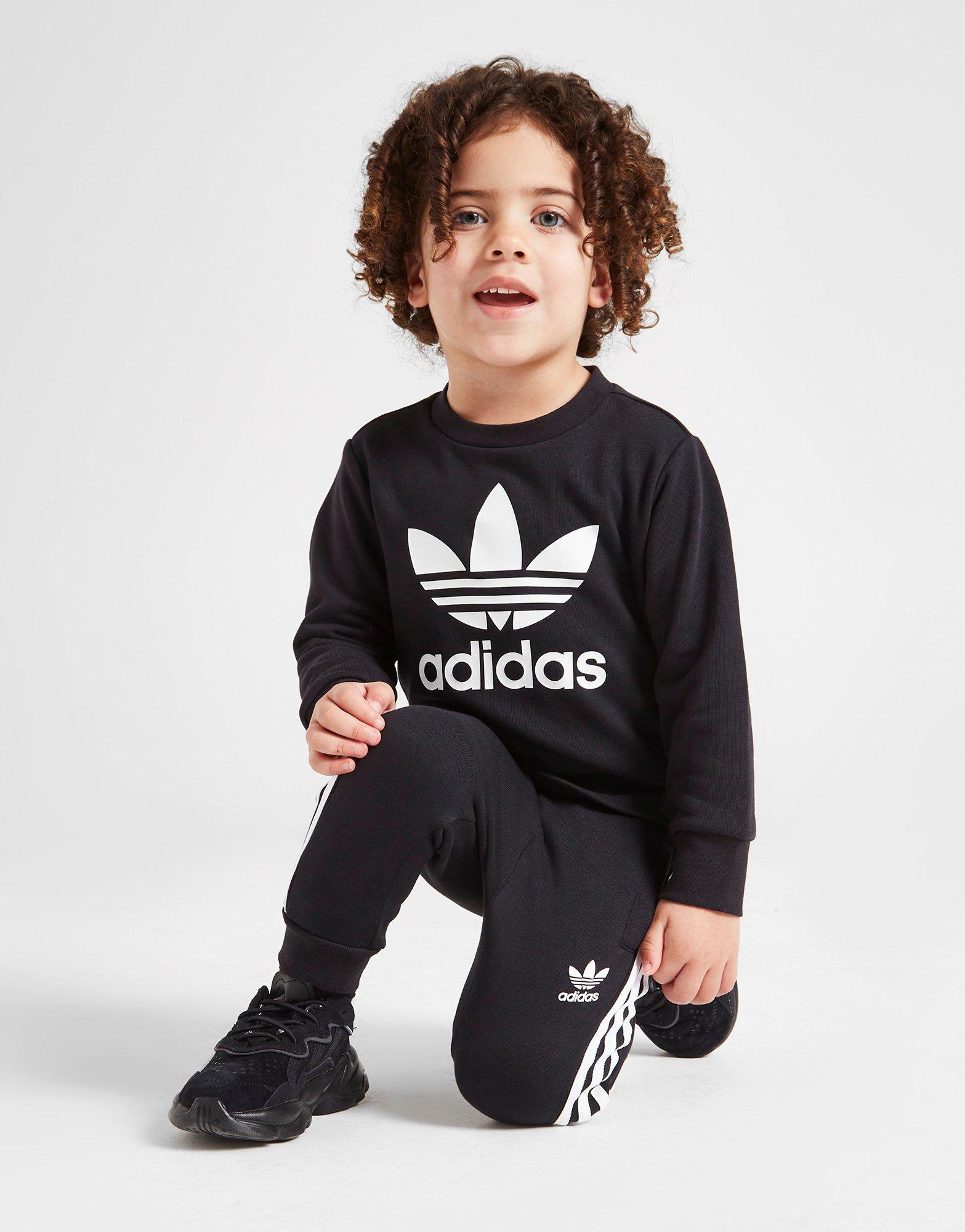 Black adidas Originals Trefoil Logo Crew Tracksuit Infant | JD Sports UK