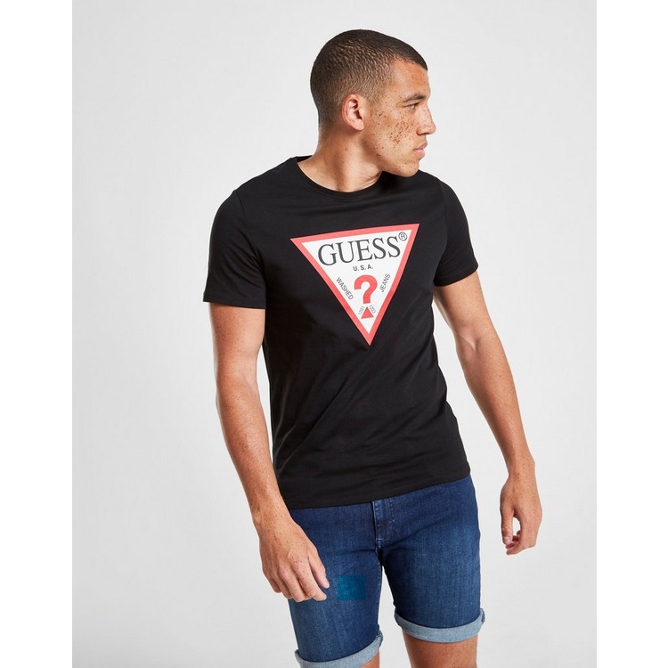 Shop den GUESS Core Tri Logo T-Shirt Herren in Schwarz ...