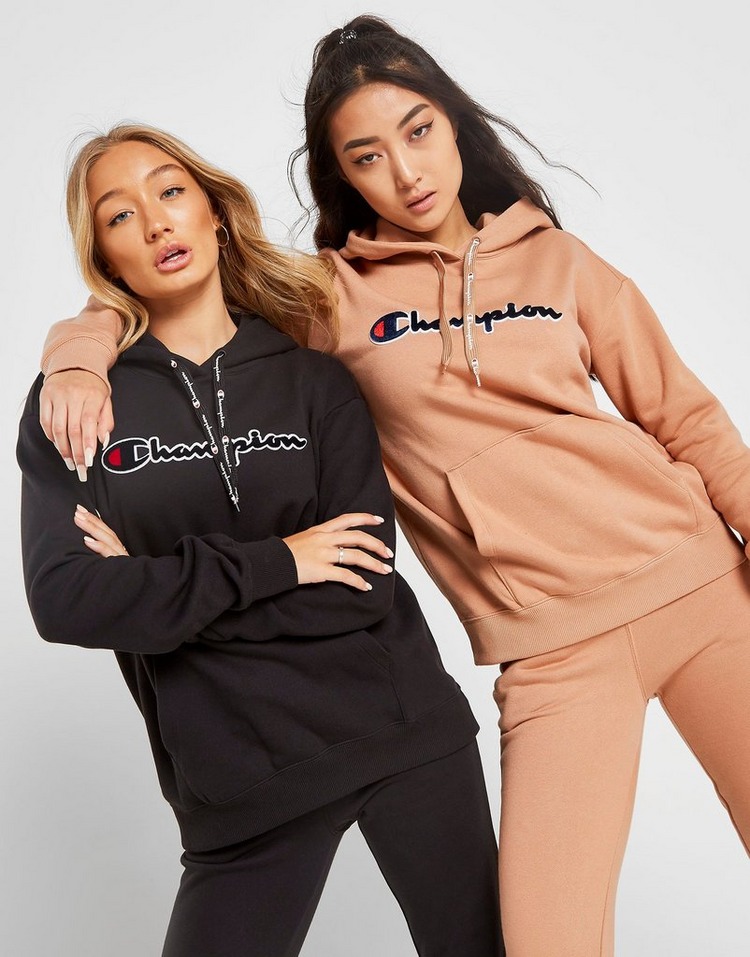 Koop Zwart Champion Logo Boyfriend Hoodie Dames JD Sports