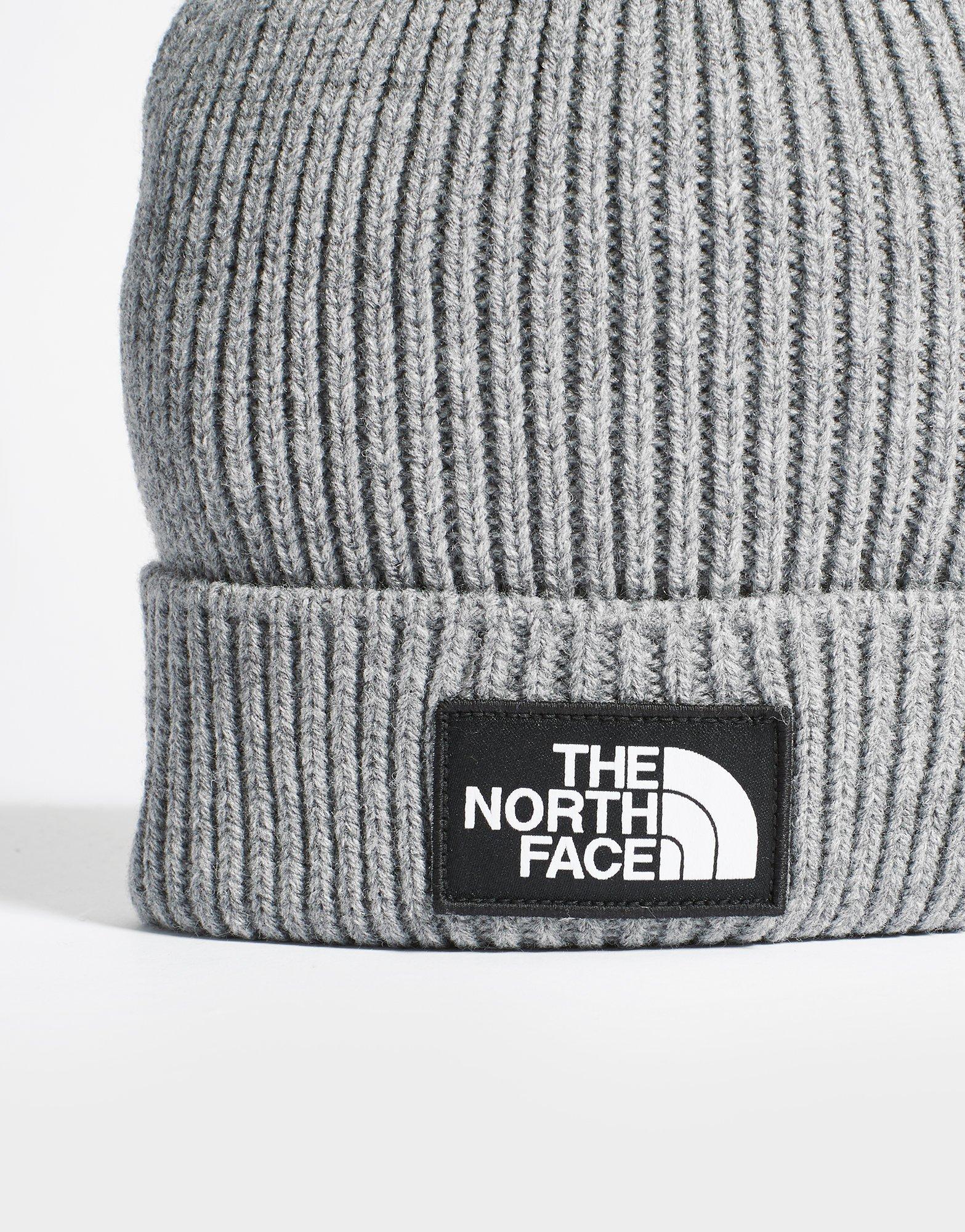 north face beanie grey