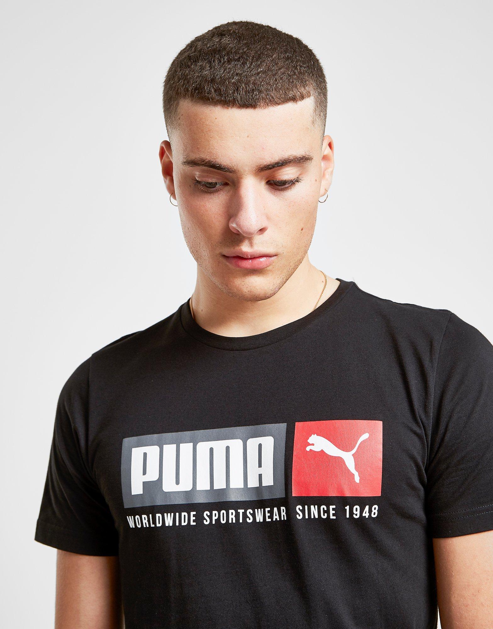 Buy Black PUMA Box Logo T-Shirt | JD Sports