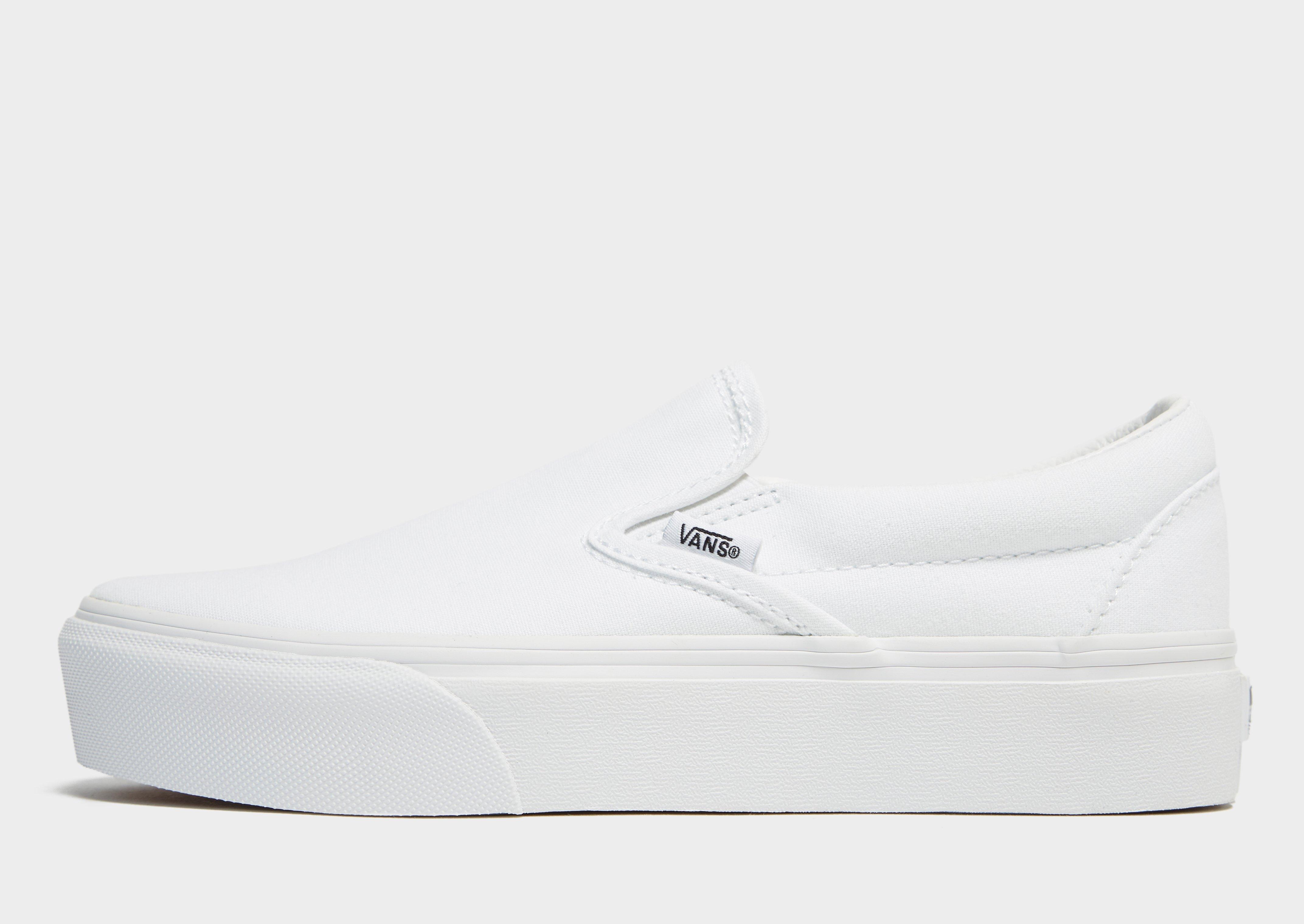 platform white slip ons