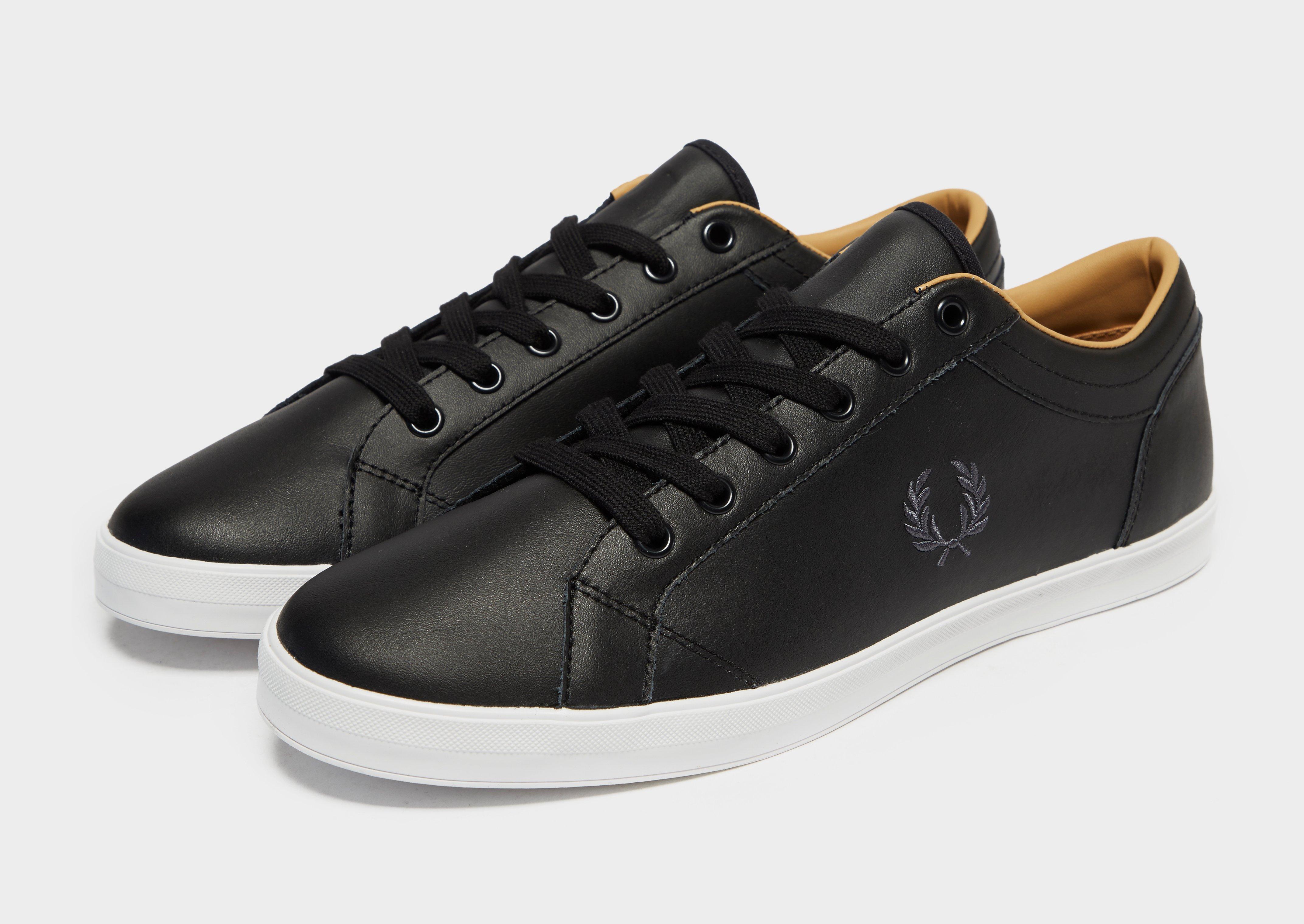 fred perry black baseline trainers