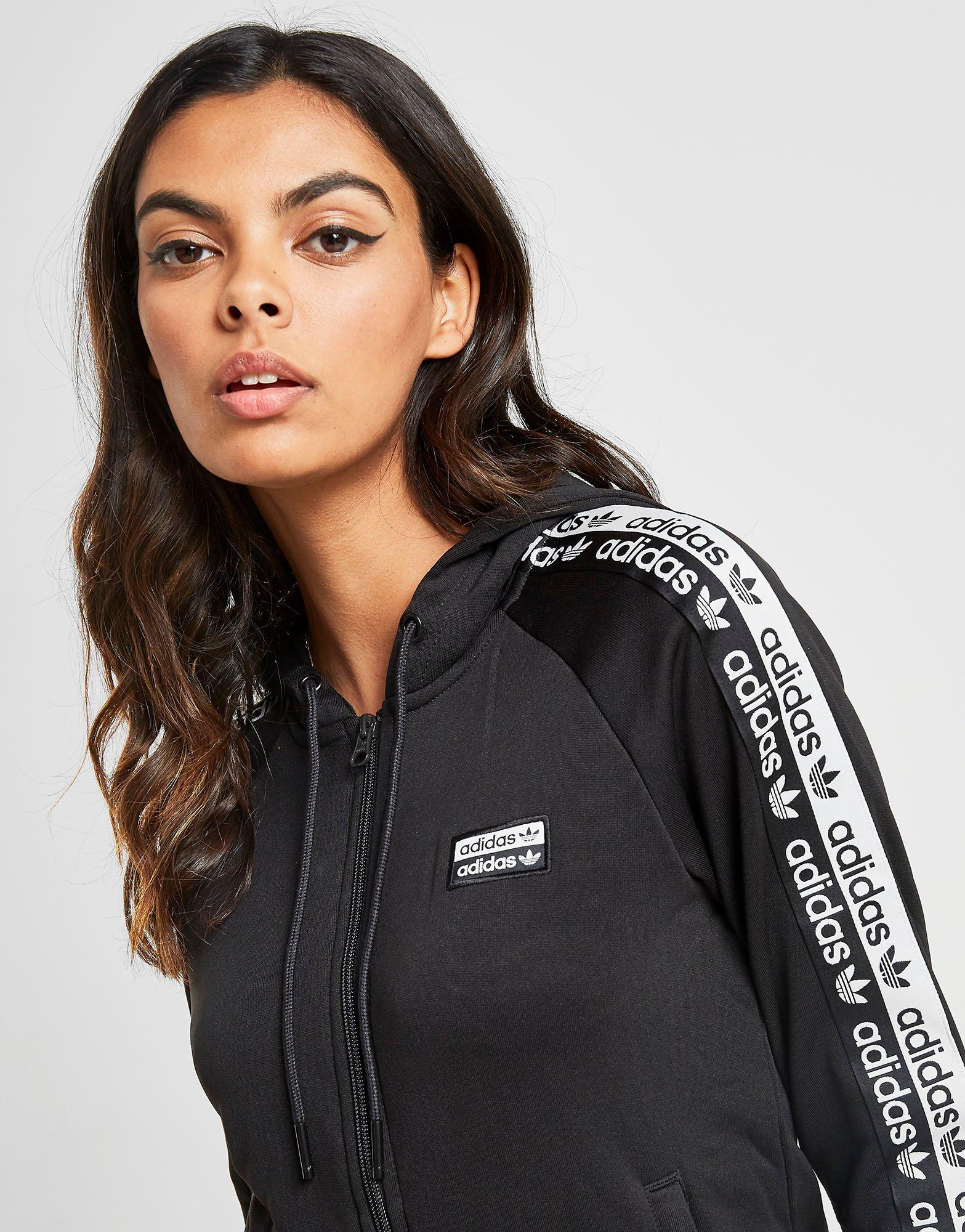 womens adidas tape hoodie