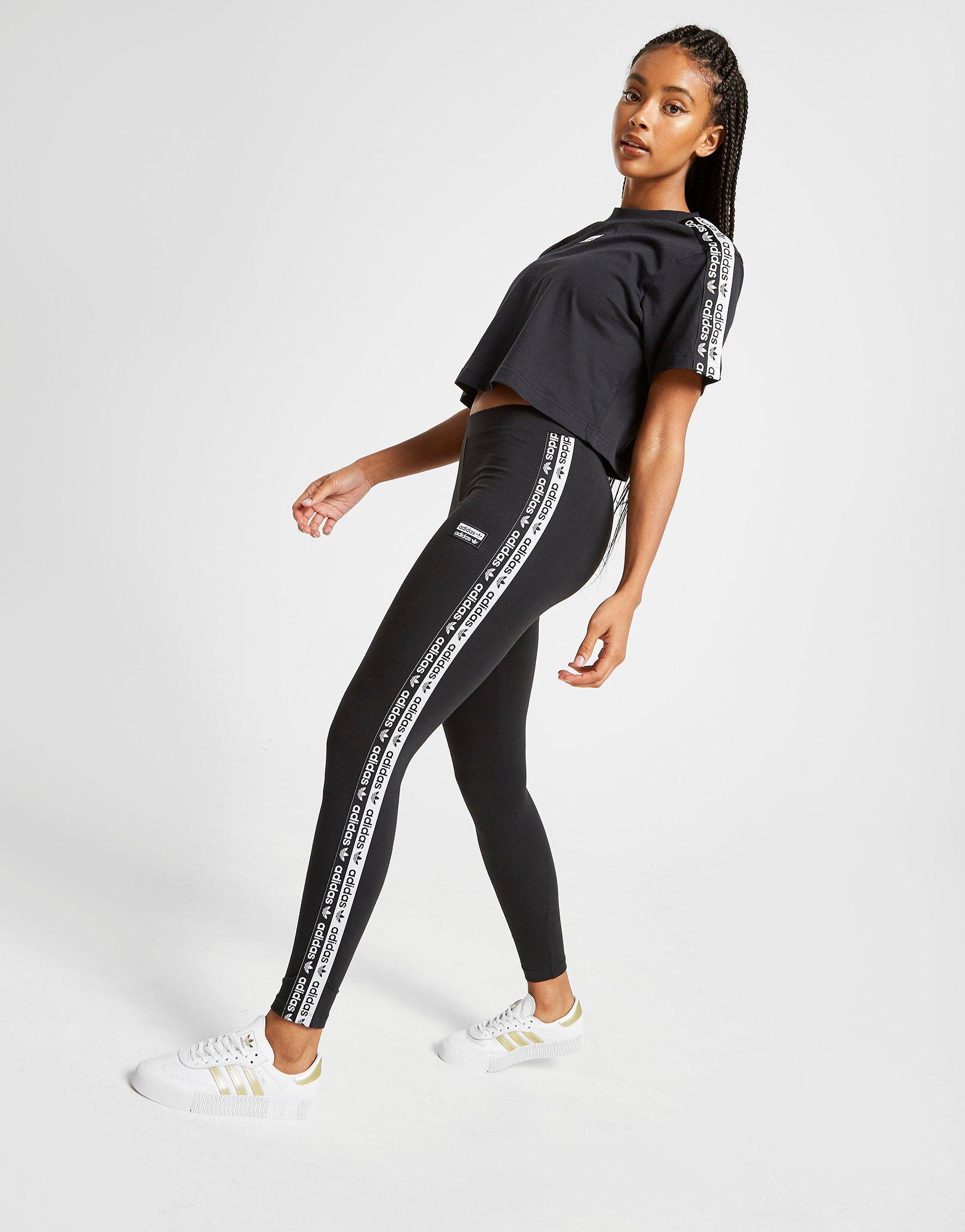 adidas trefoil taped leggings