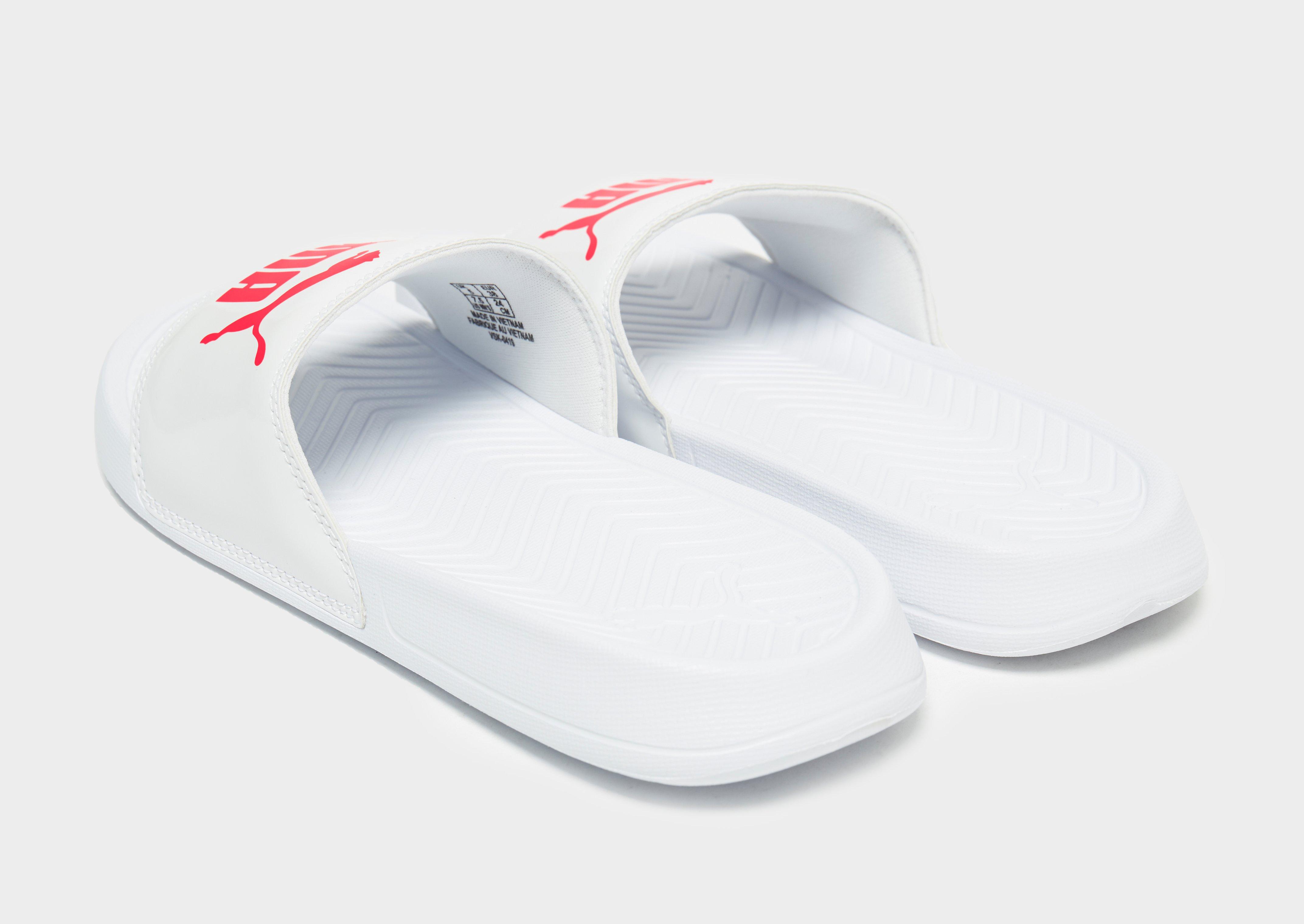 white puma slides women's