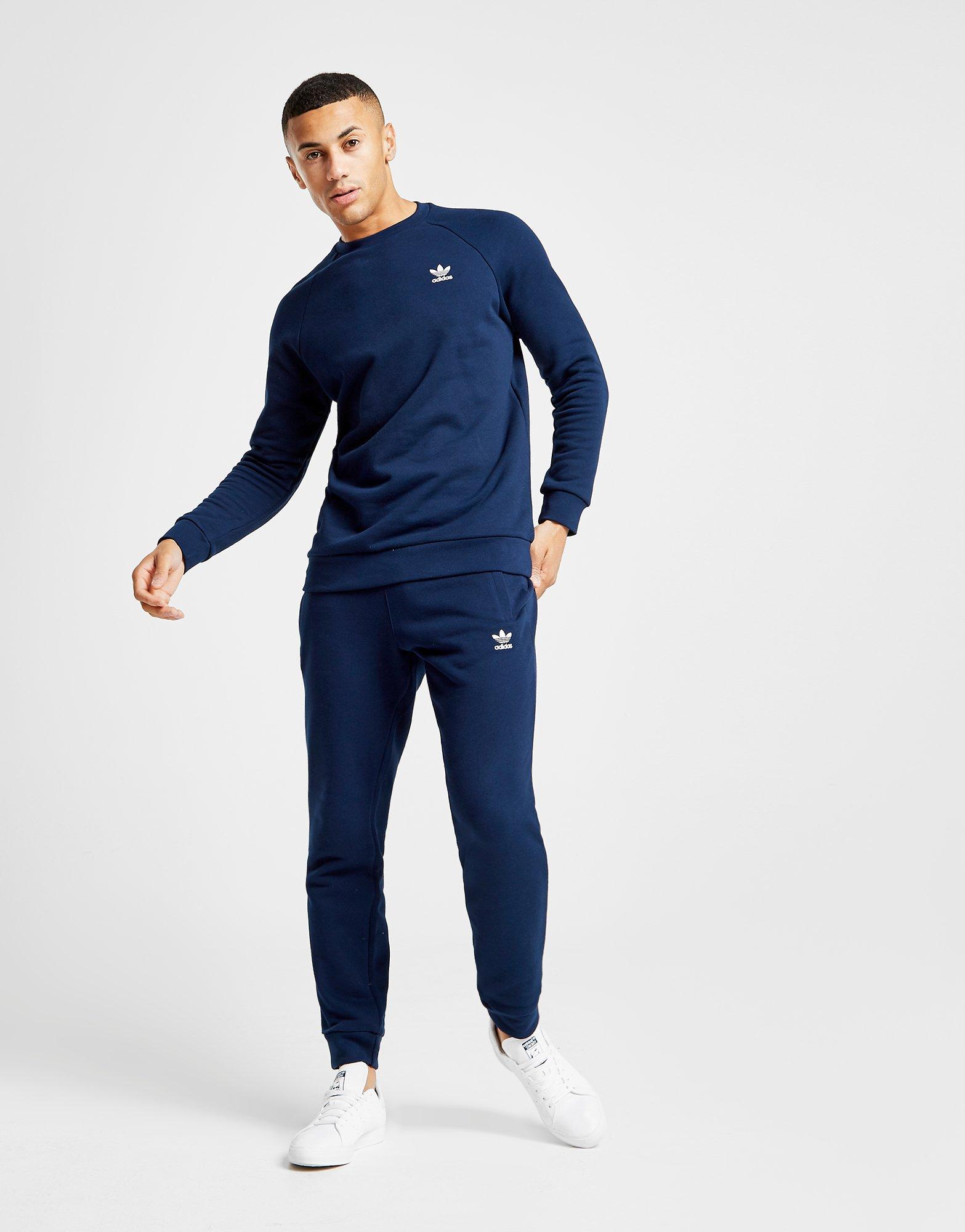adidas originals essential trefoil cuffed fleece pants