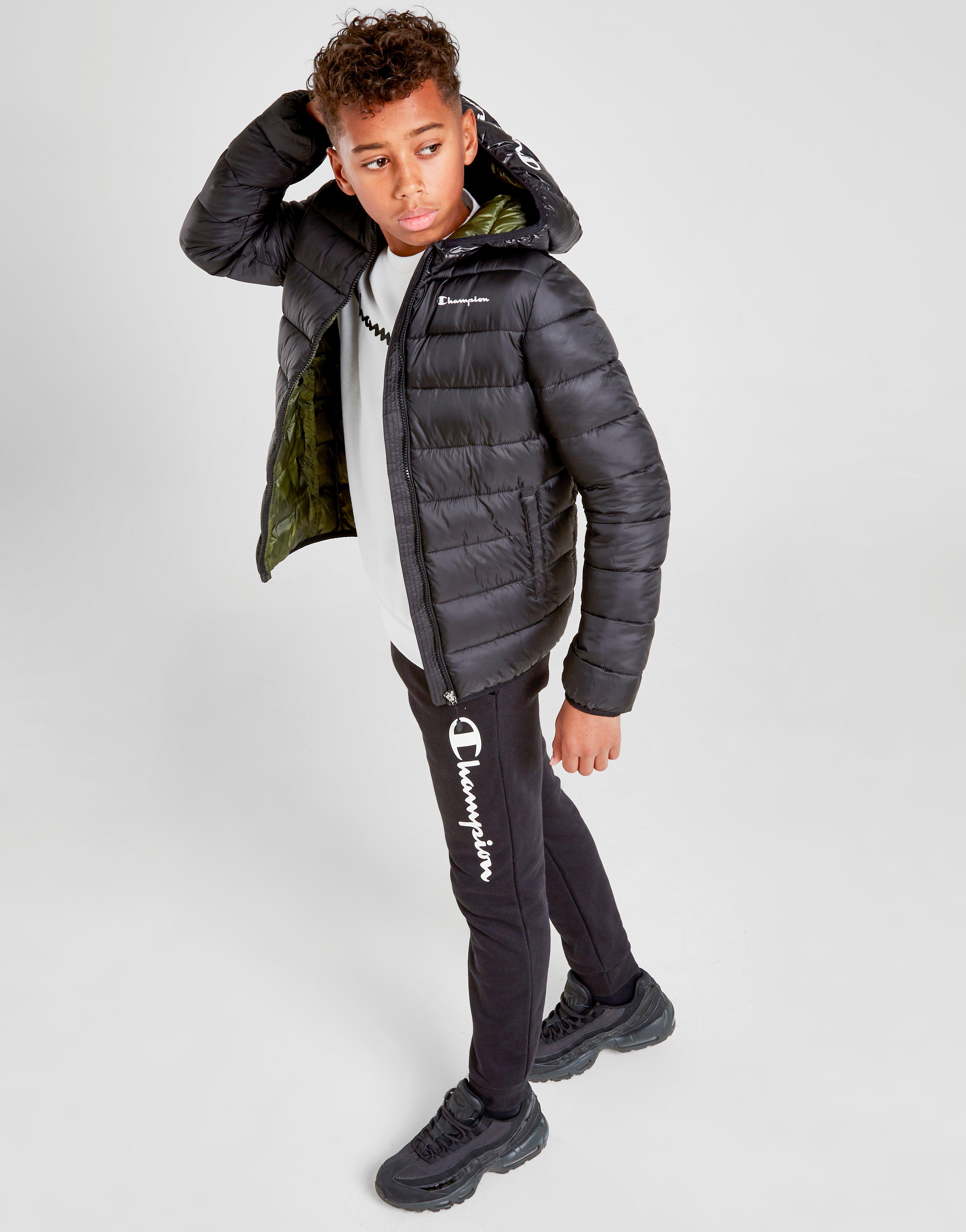 champion padded black puffer jacket