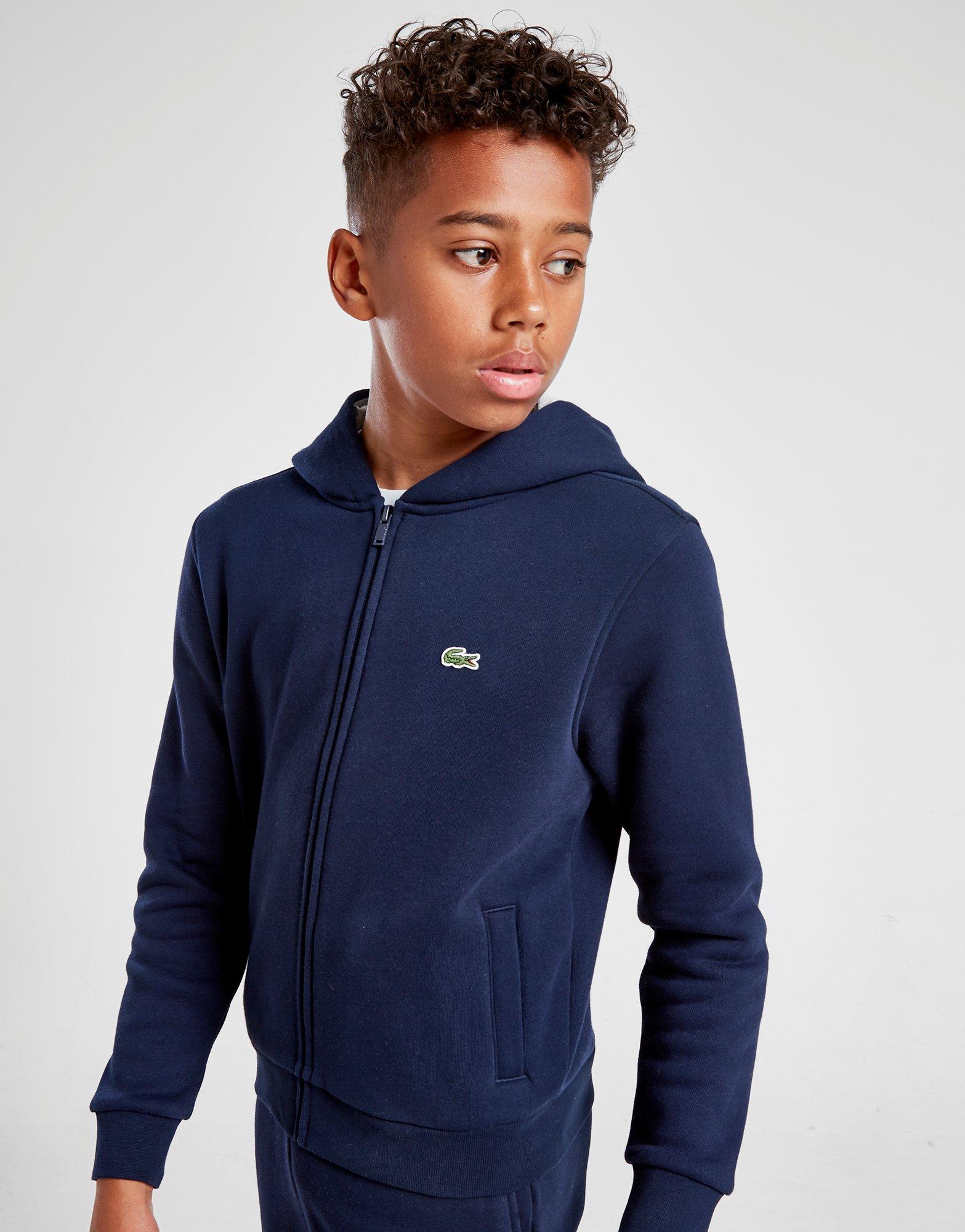 lacoste full zip fleece hoodie