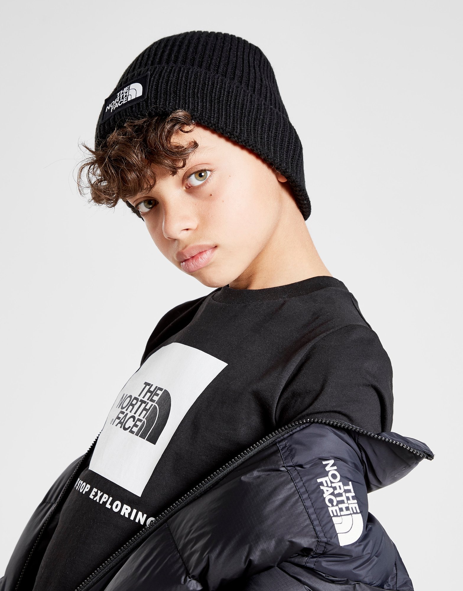 Zwart The North Face Logo Beanie Junior JD Sports