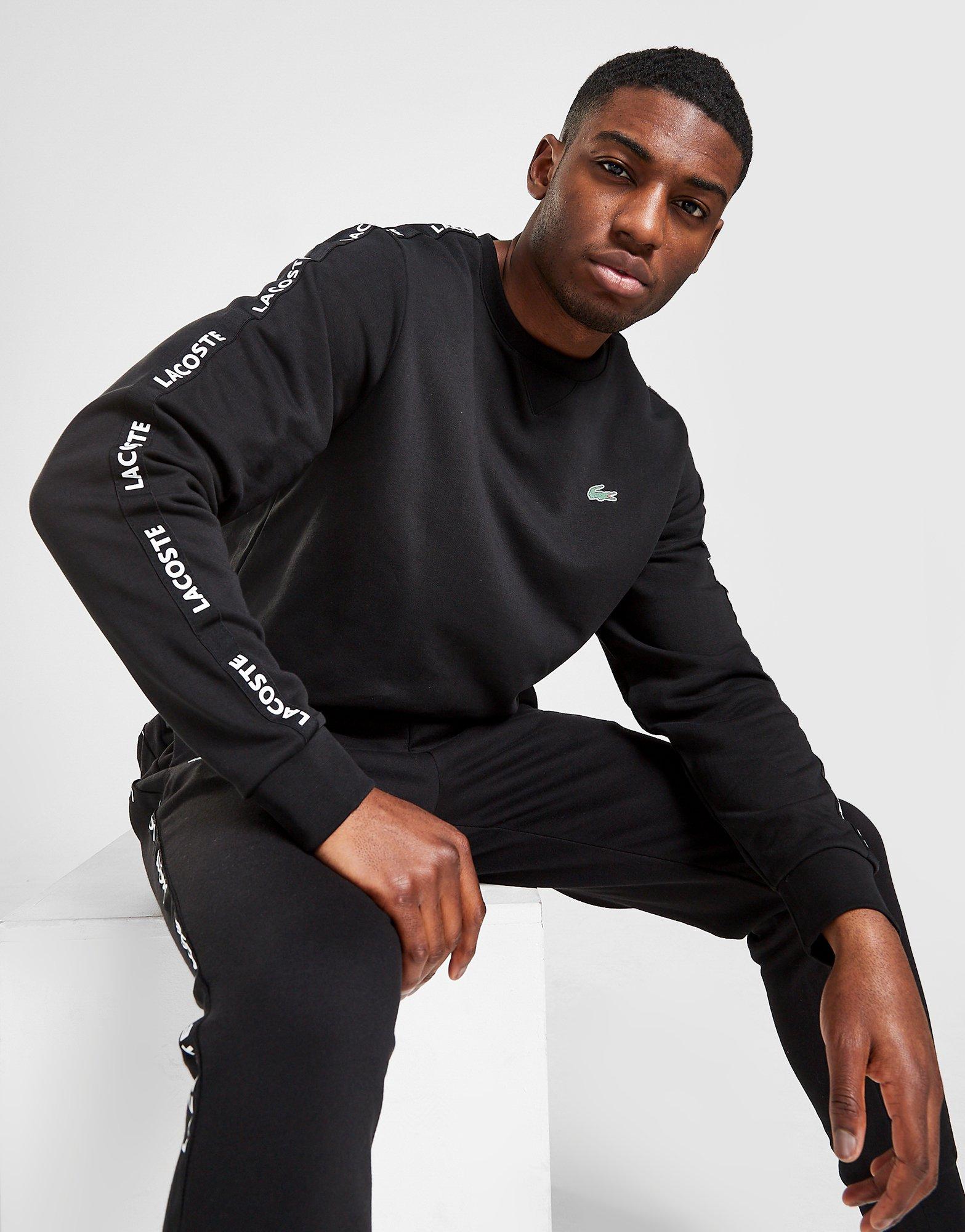 lacoste tonal tape crew sweatshirt