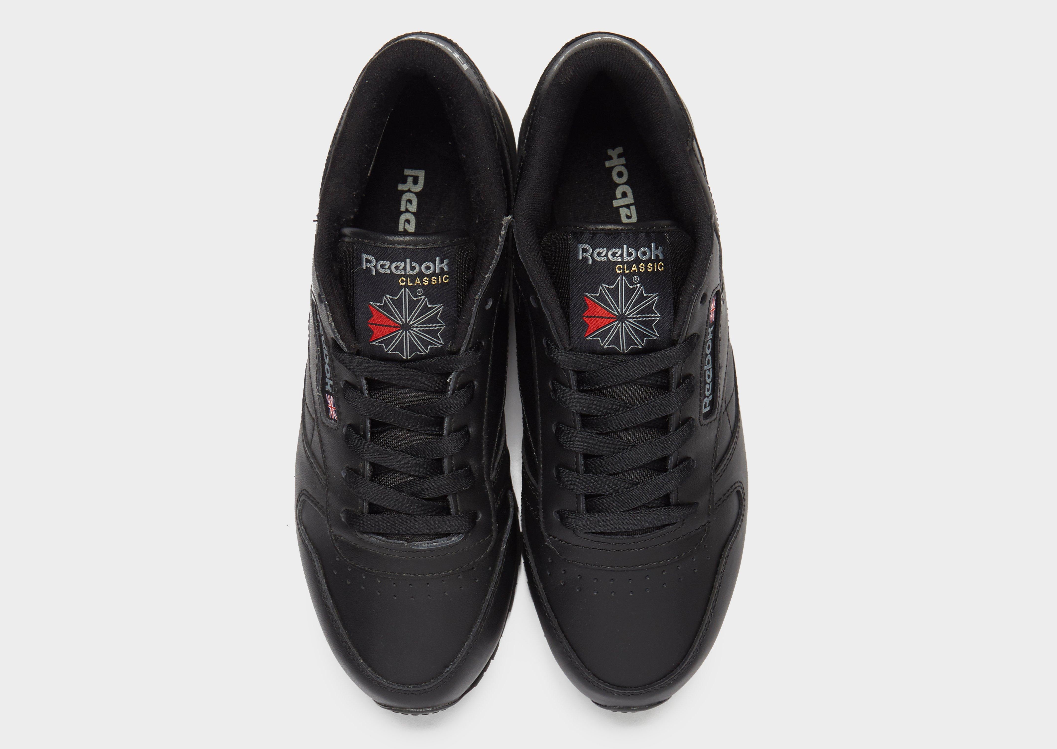 black reebok classic leather