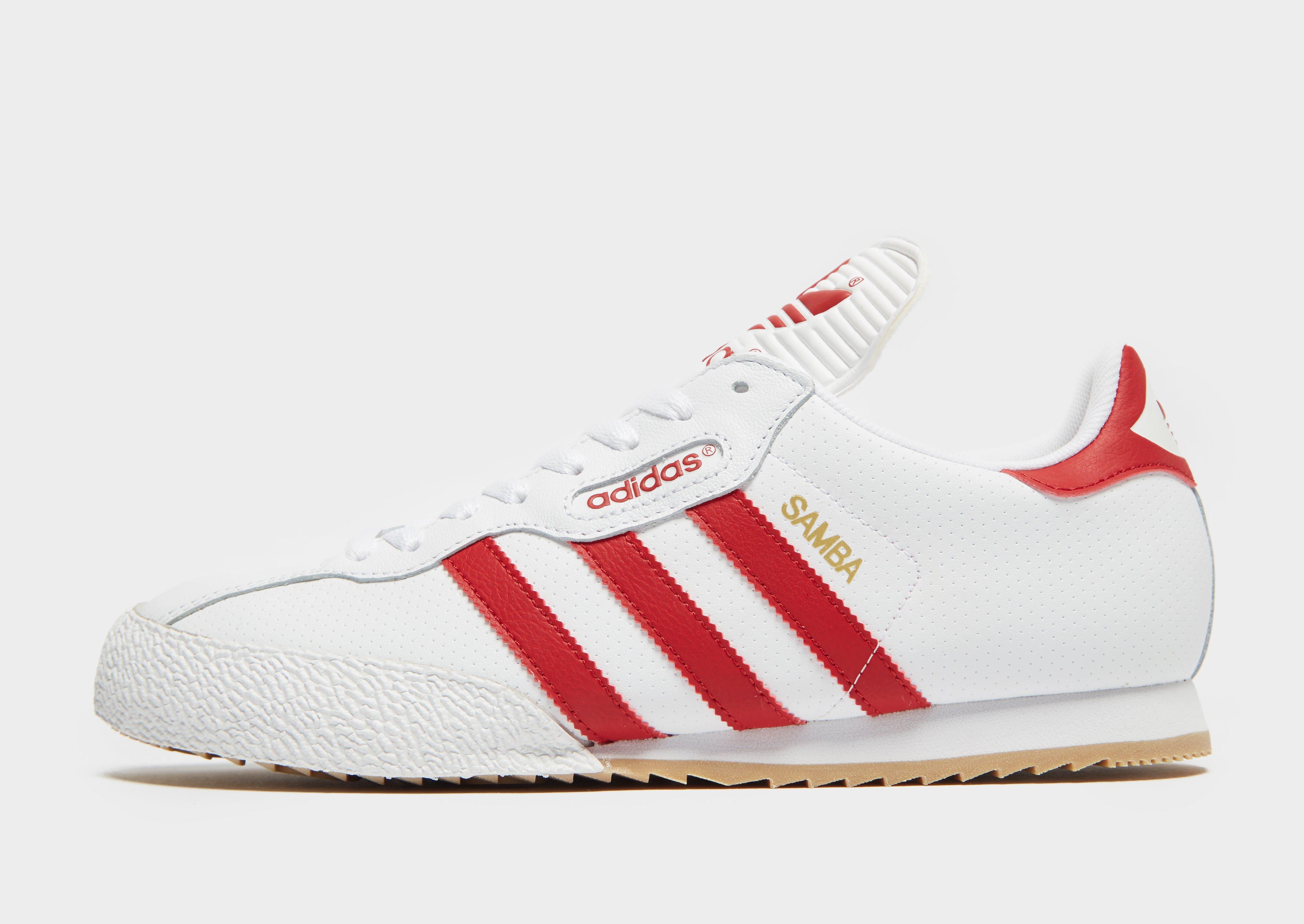 adidas samba super red and white