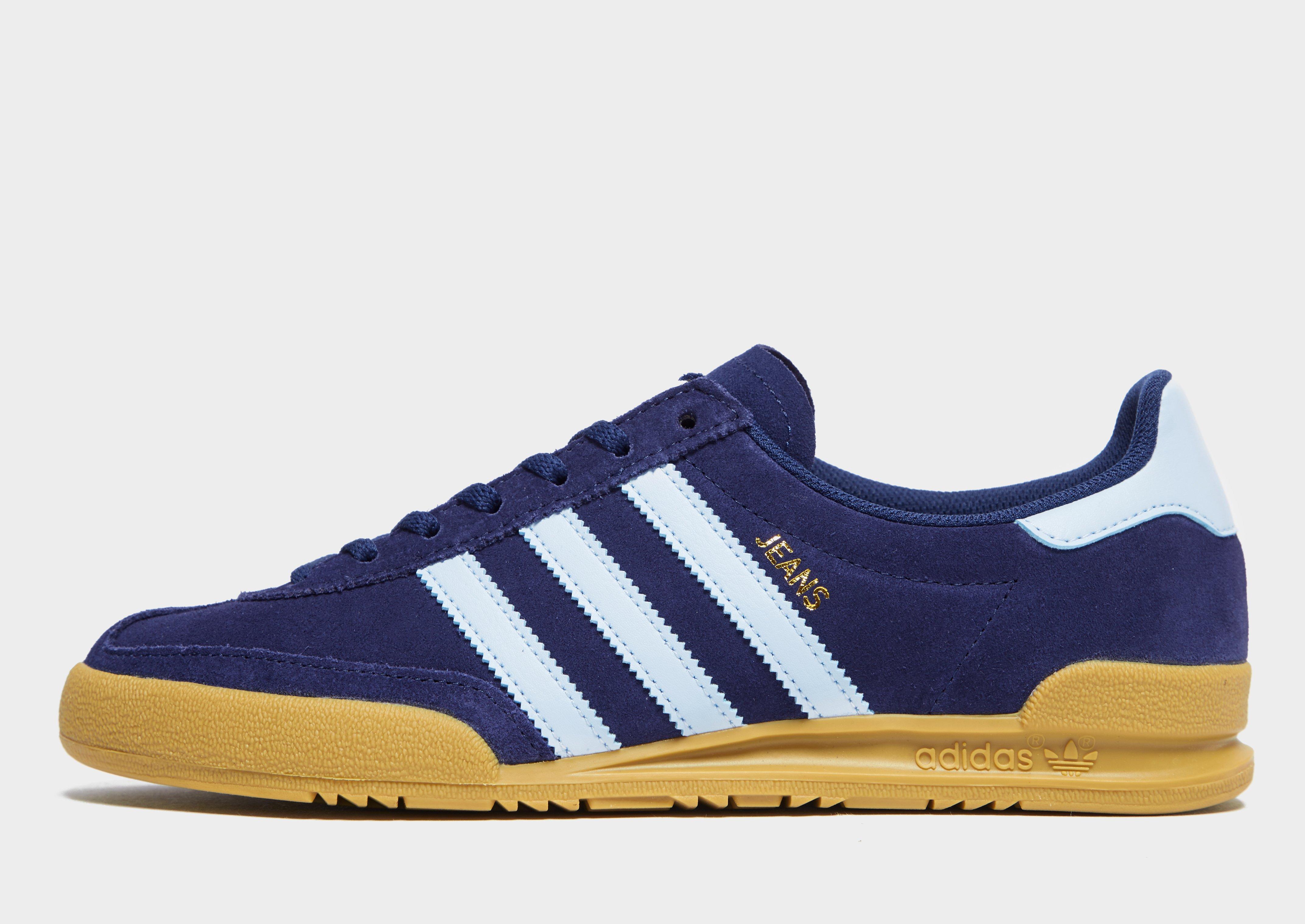 blue adidas jeans trainers