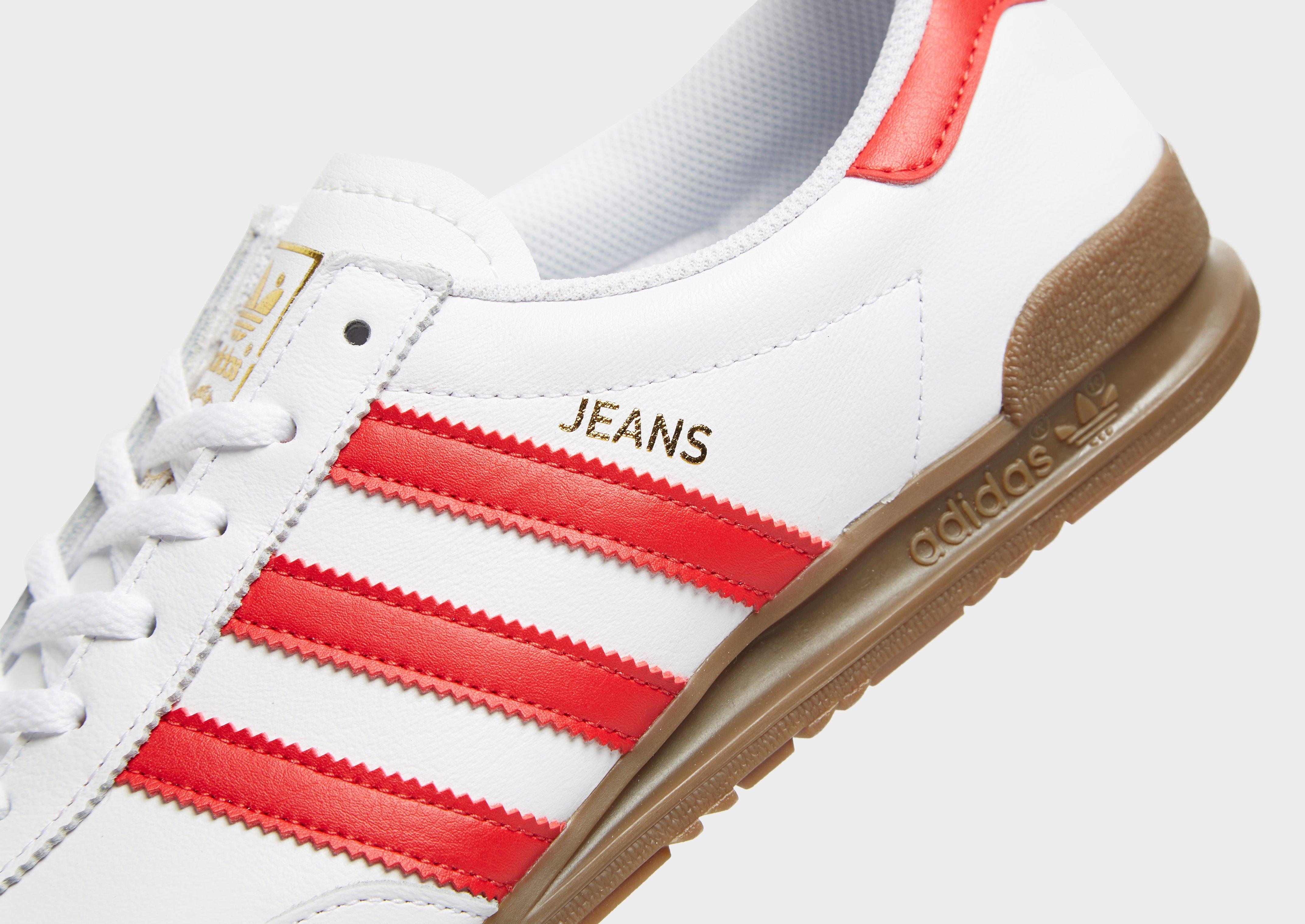 adidas jeans red and white
