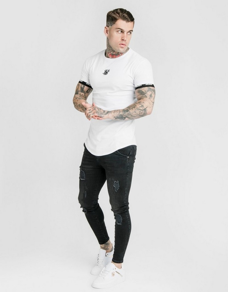 Buy White SikSilk Logo Tech Tape T-Shirt | JD Sports | JD Sports Ireland