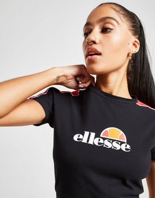 Ellesse Piping Slim Crop T Shirt | JD Sports Ellesse Piping Slim Crop T Shirt | JD Sports