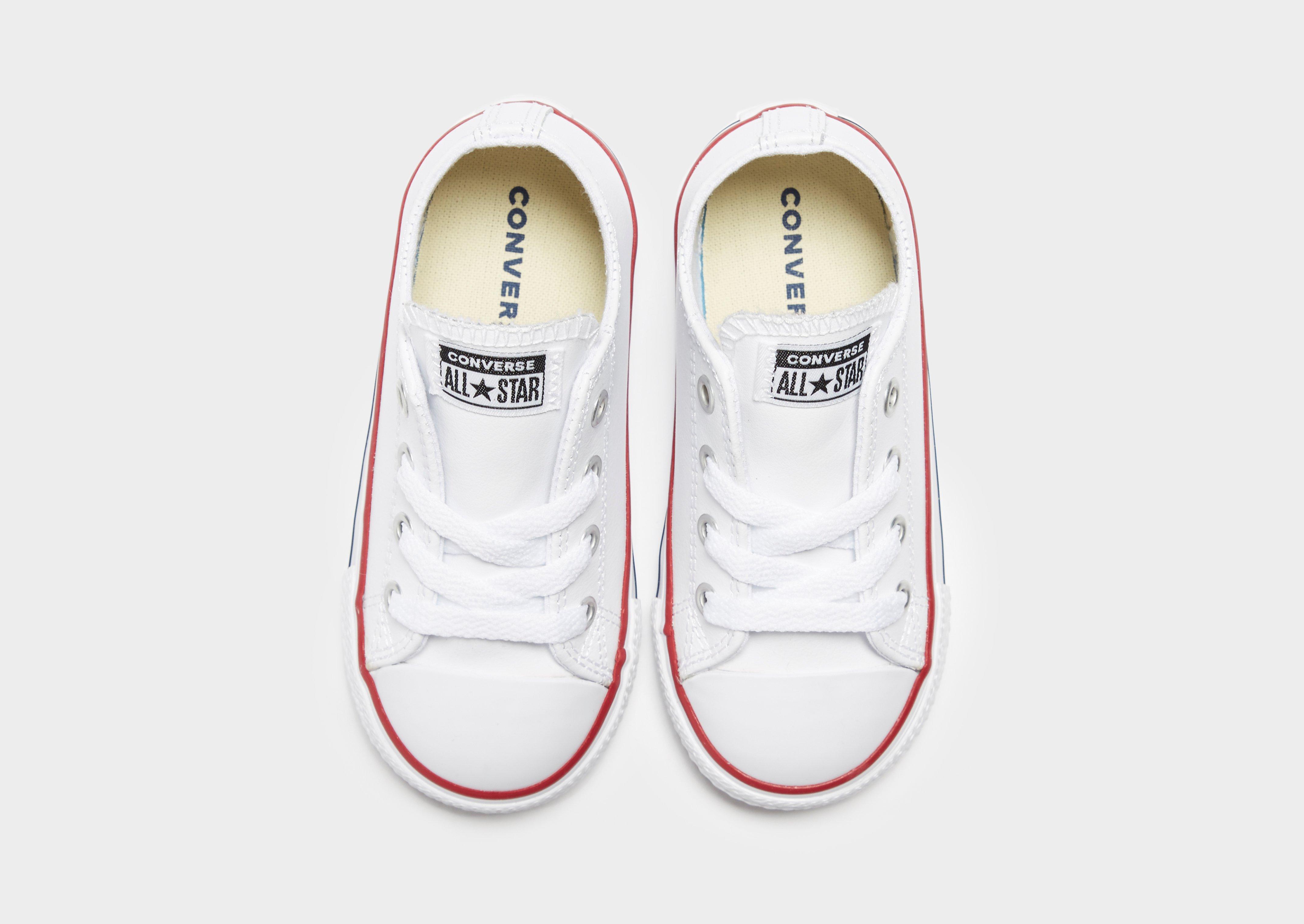 infant all white leather converse