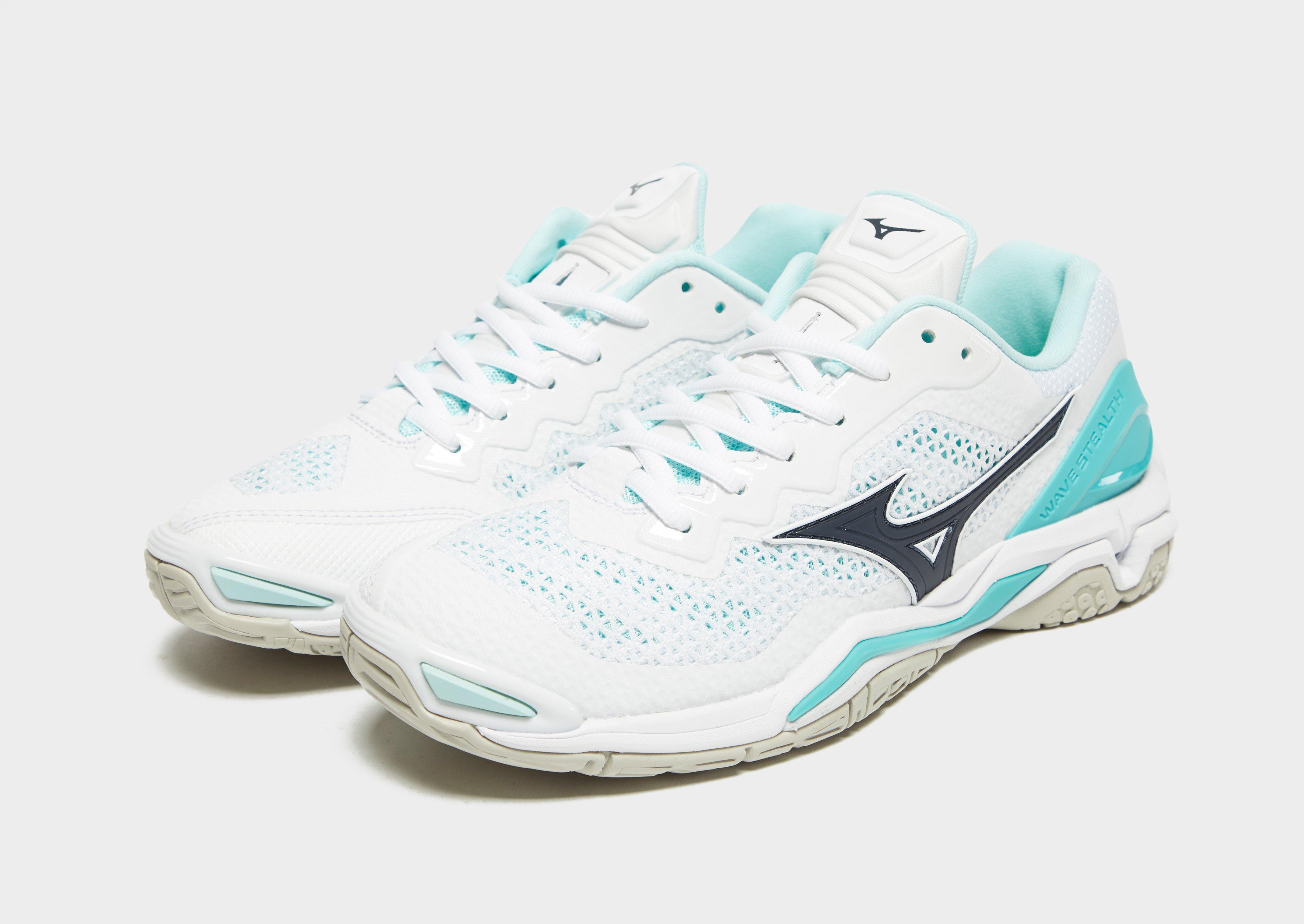 mizuno wave stealth v white netball trainers