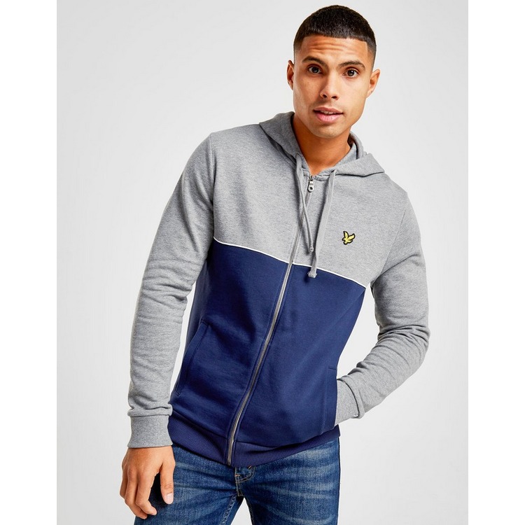 Lyle & Scott Colour Block Piped Zip Through Hoodie