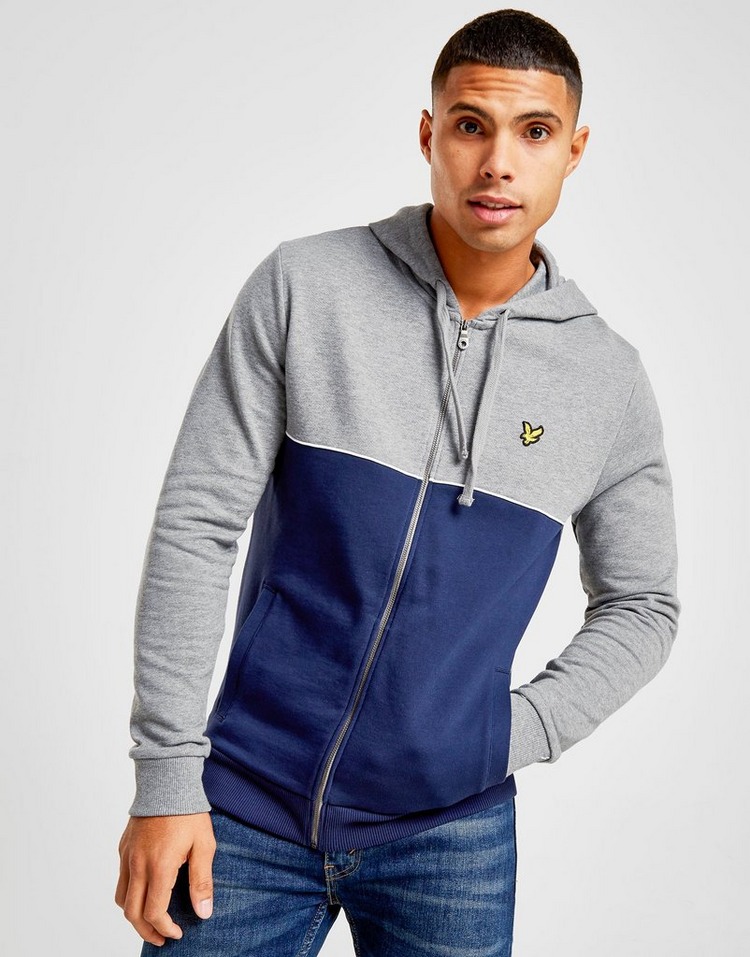 Lyle & Scott Colour Block Piped Zip Through Hoodie