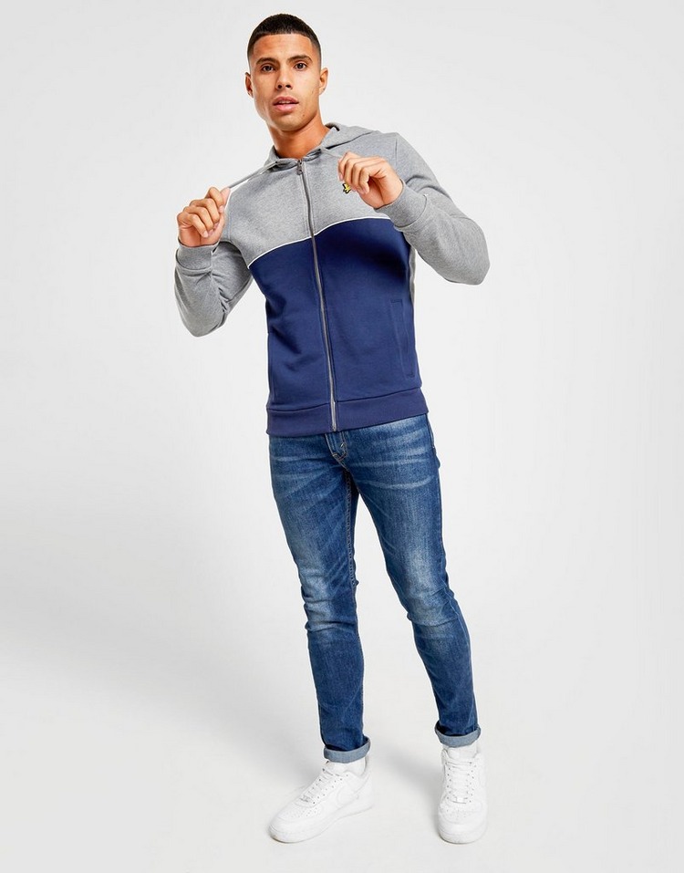 Lyle & Scott Colour Block Piped Zip Through Hoodie