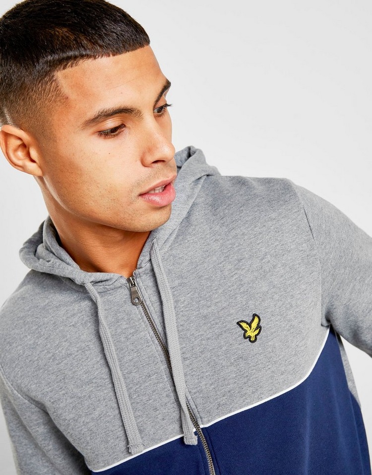 Lyle & Scott Colour Block Piped Zip Through Hoodie