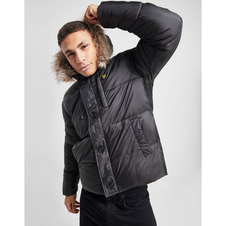 Lyle & Scott Fur Trim Bubble Jacket