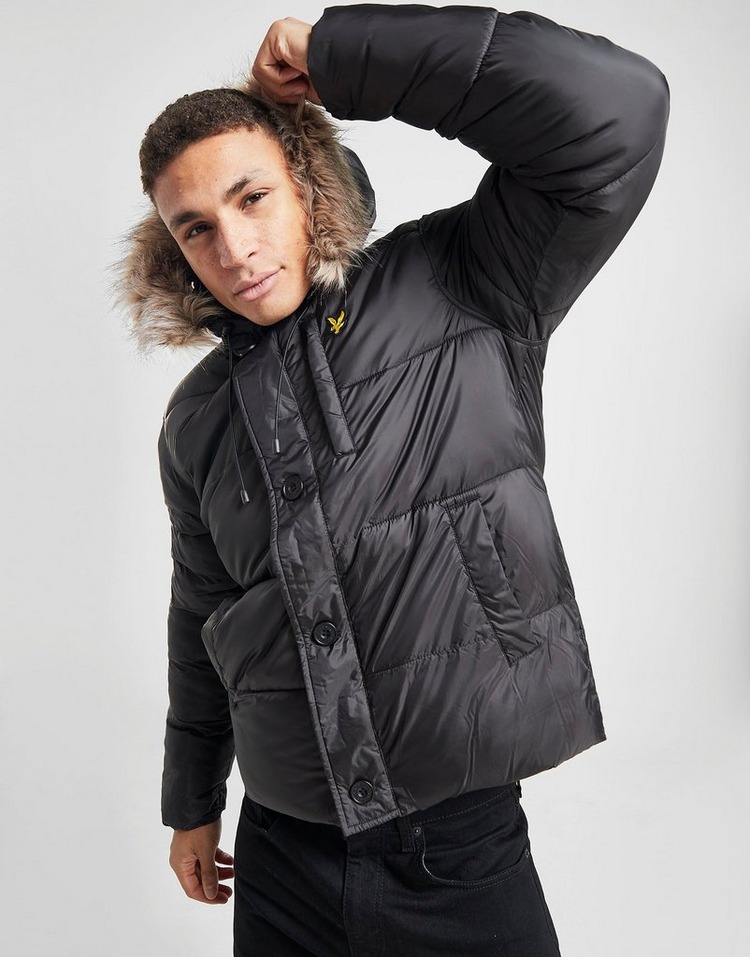 Lyle & Scott Fur Trim Bubble Jacket