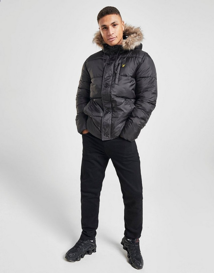 Lyle & Scott Fur Trim Bubble Jacket