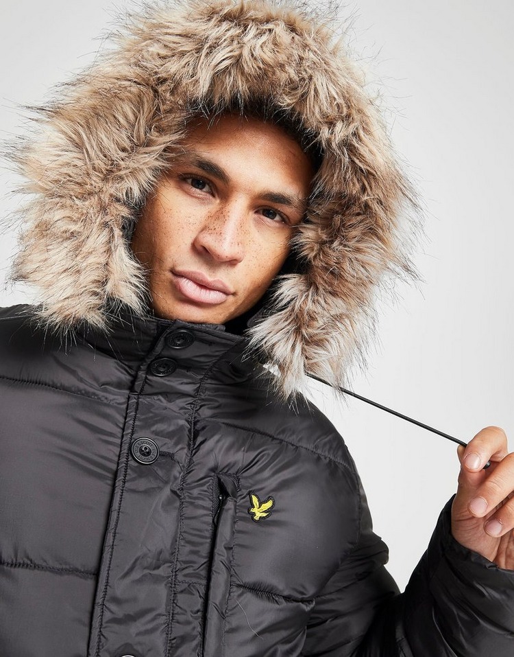 Lyle & Scott Fur Trim Bubble Jacket