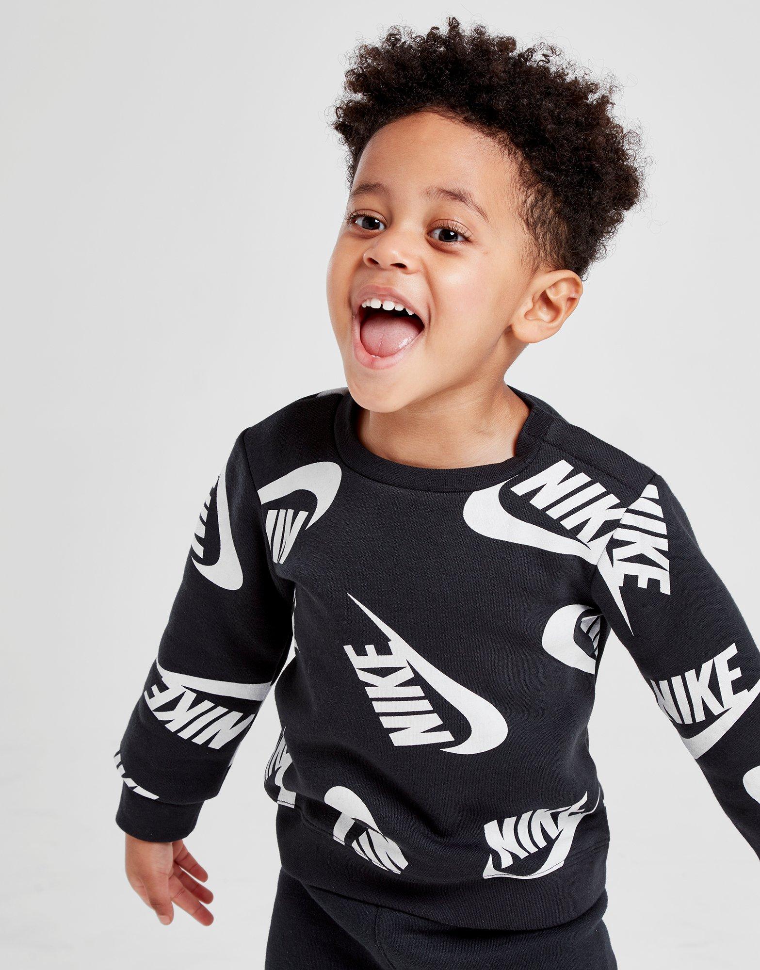 nike all over print crew tracksuit infant