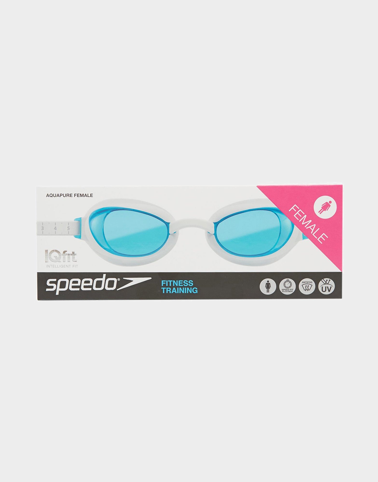 Swim Goggles Female White Speedo Aquapure Fitness Speedfit Anti Fog New Swimming 