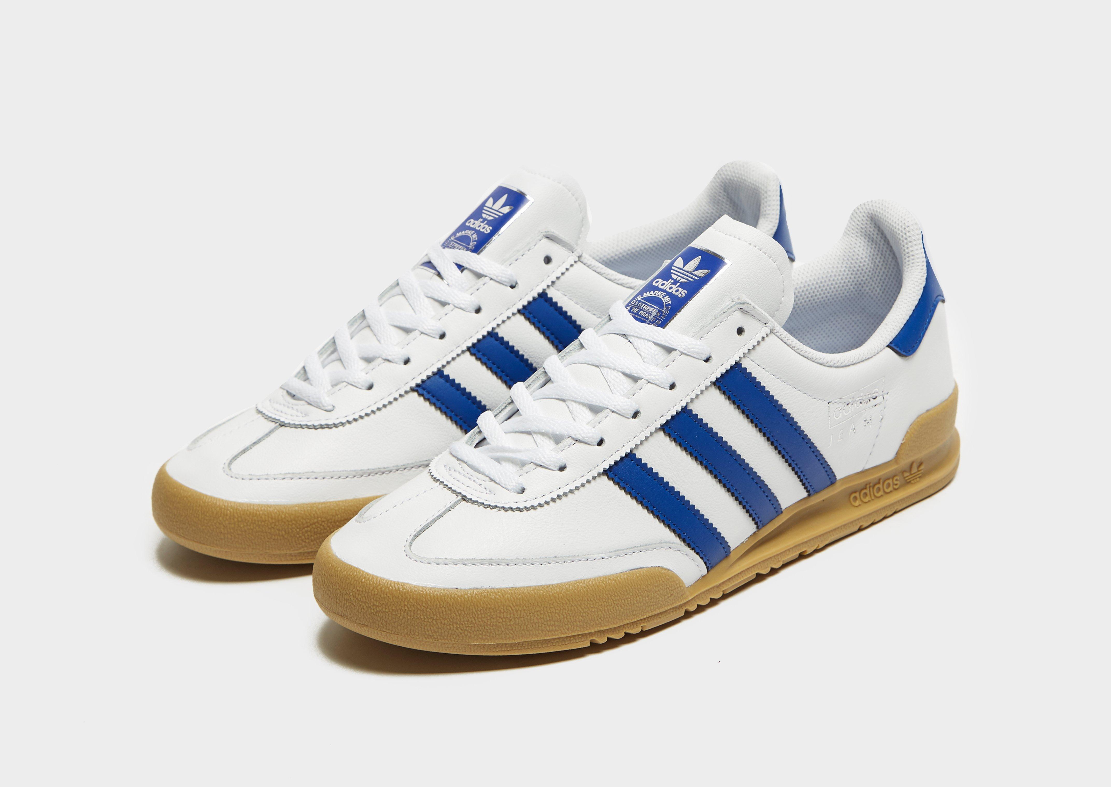 adidas jeans white blue