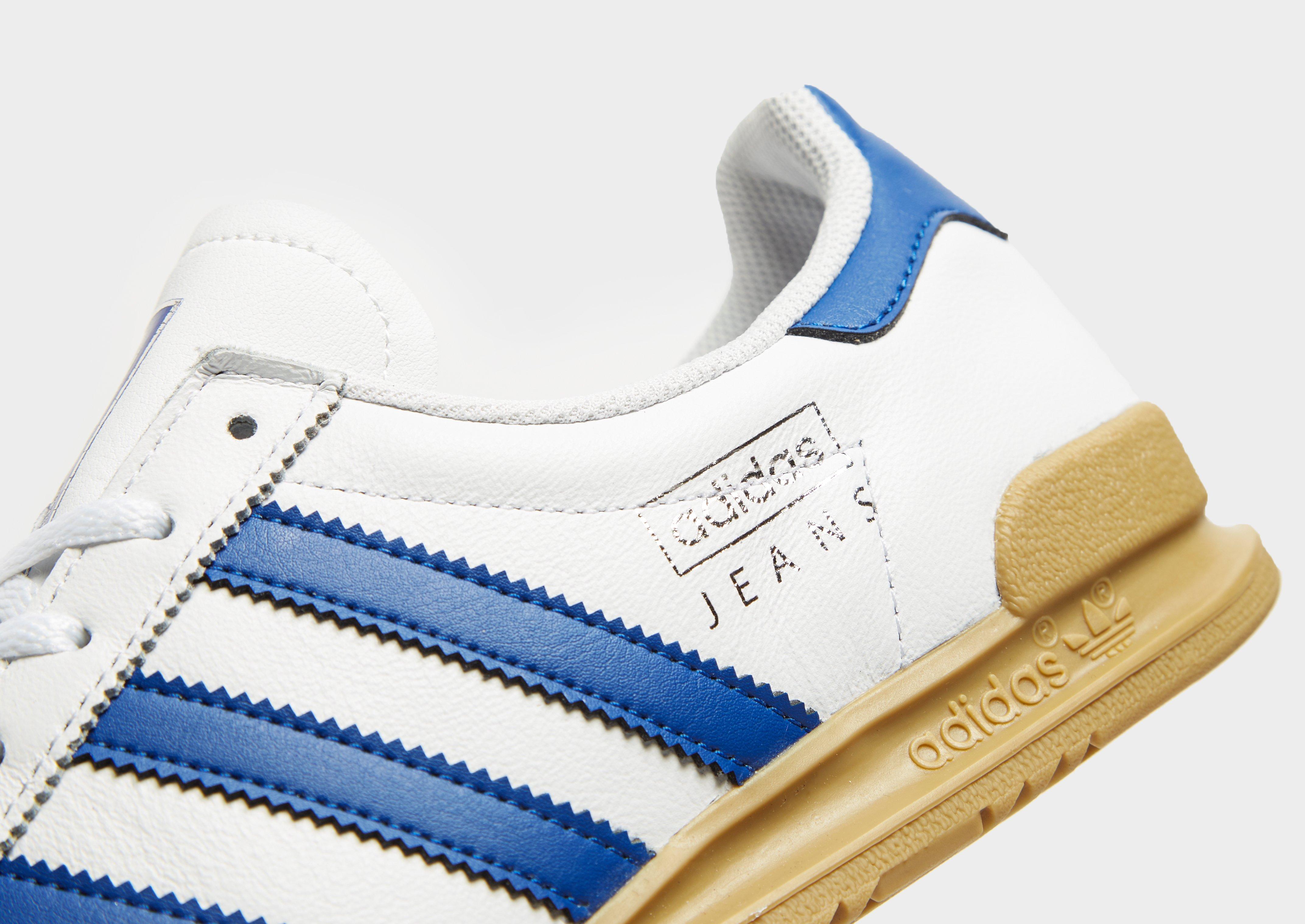 adidas jeans trainers white and blue